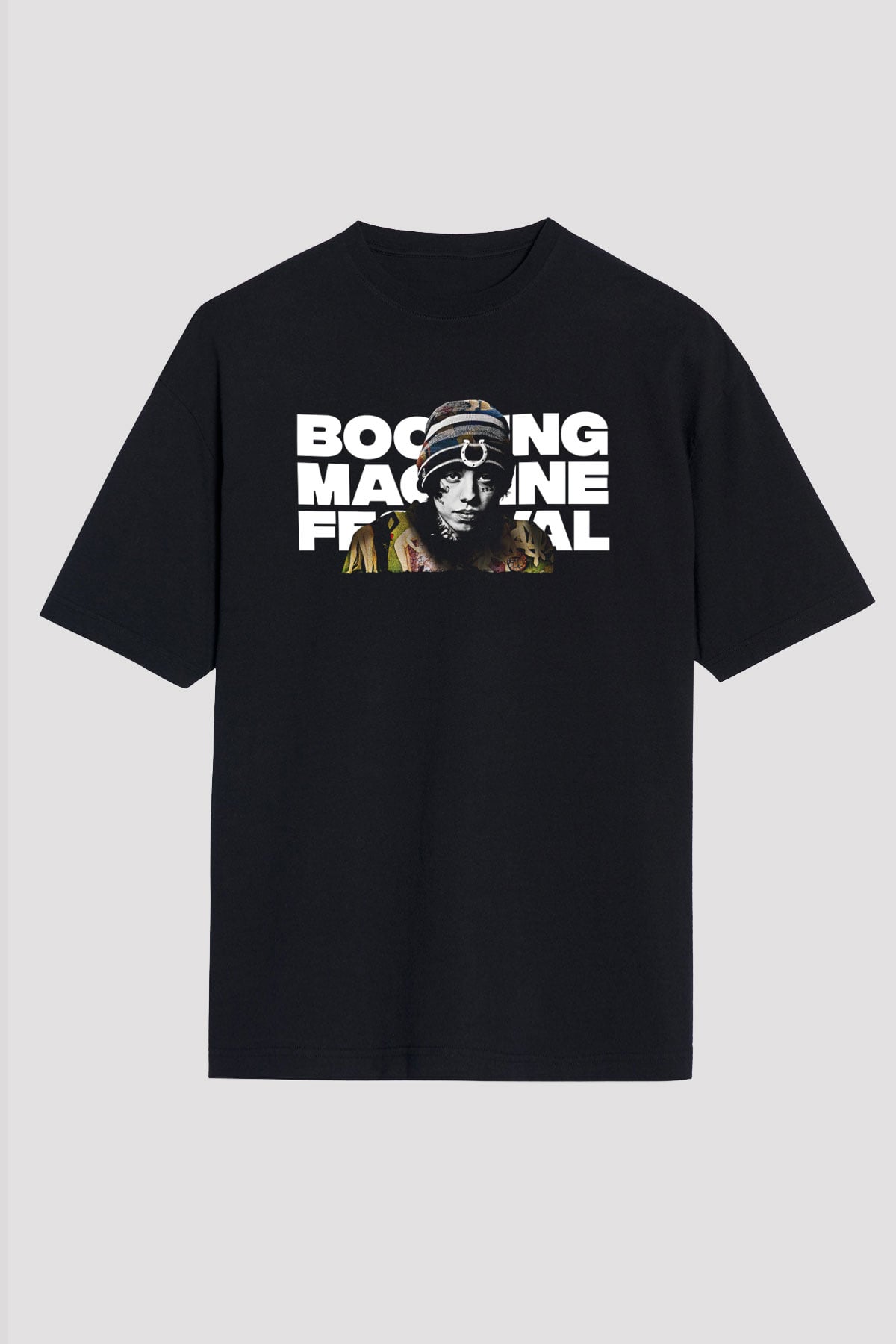 Lil Xan Baskılı Unisex Siyah Oversize Tişört - Tshirt