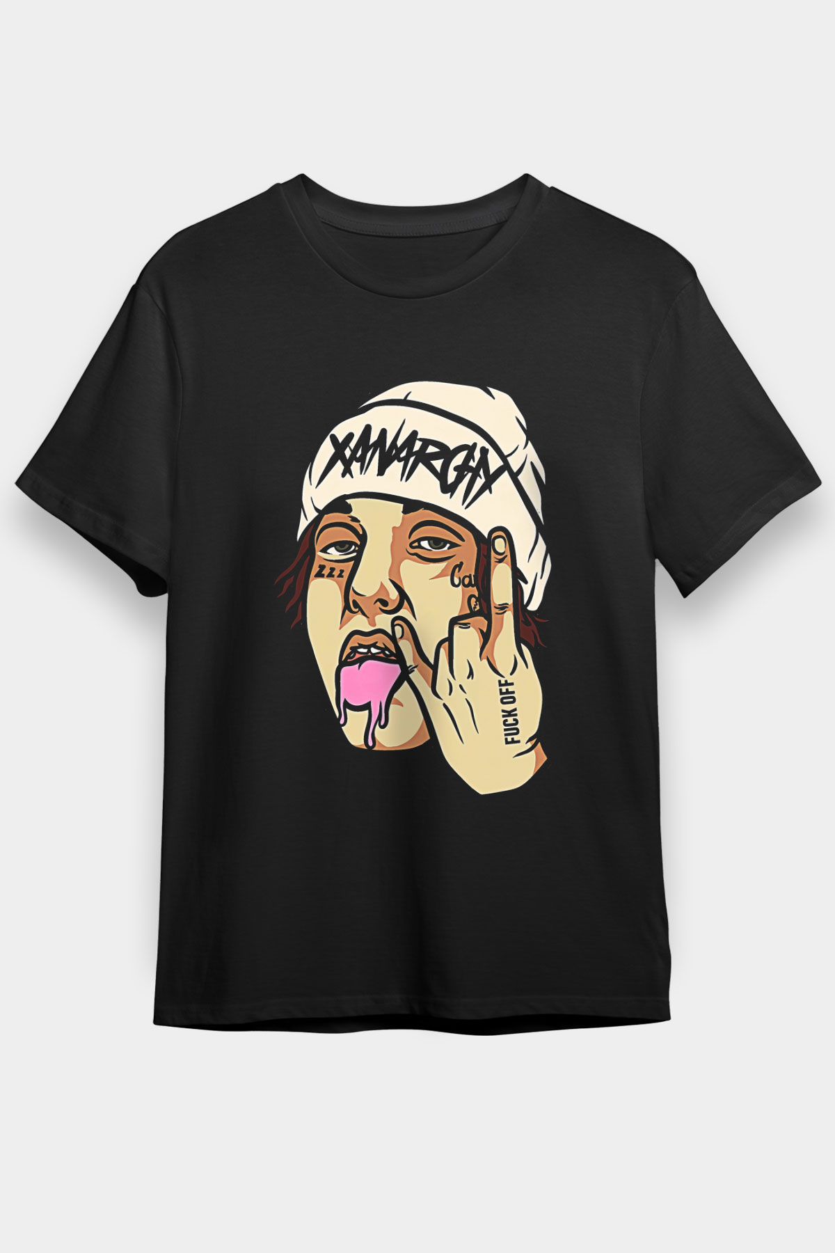 Lil Xan Baskılı Unisex Siyah Tişört - Tshirt