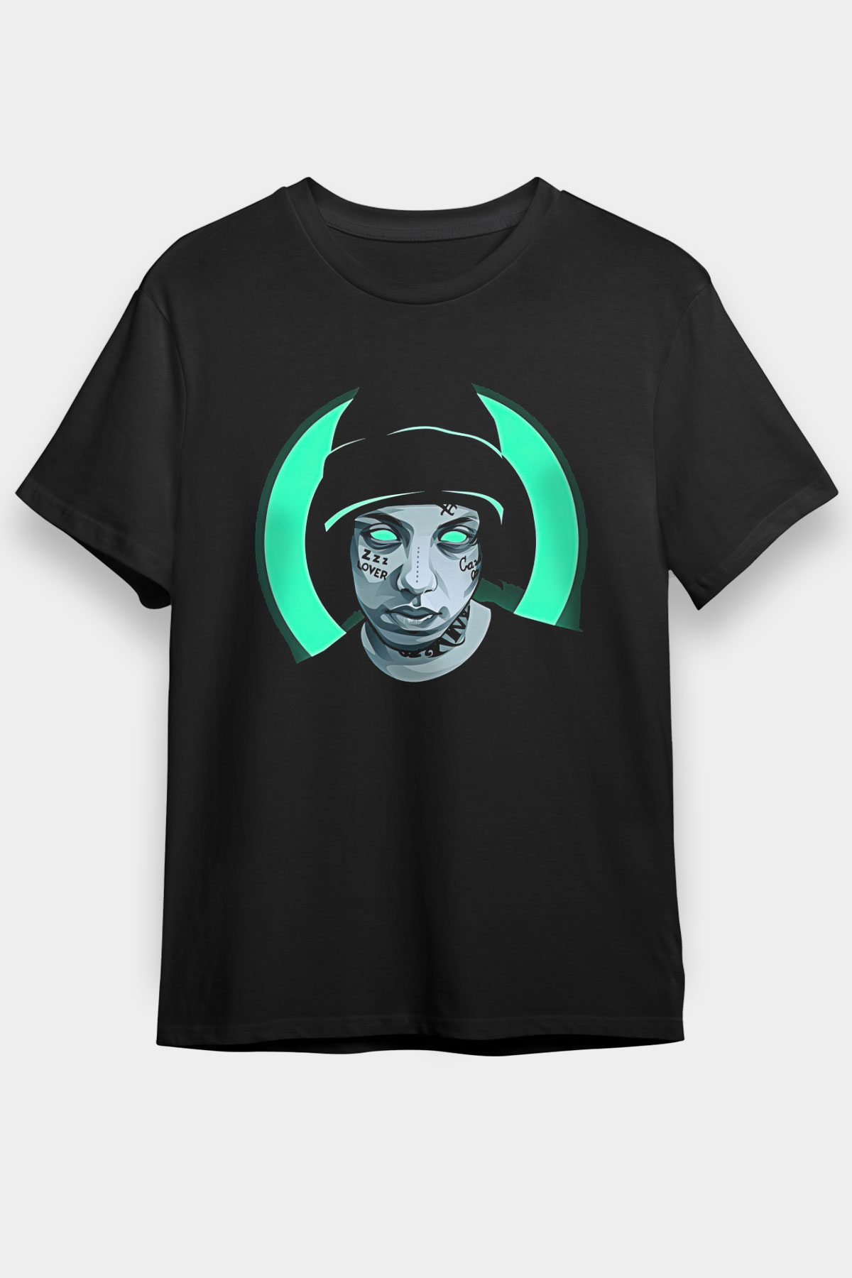 Lil Xan Baskılı Unisex Siyah Tişört - Tshirt