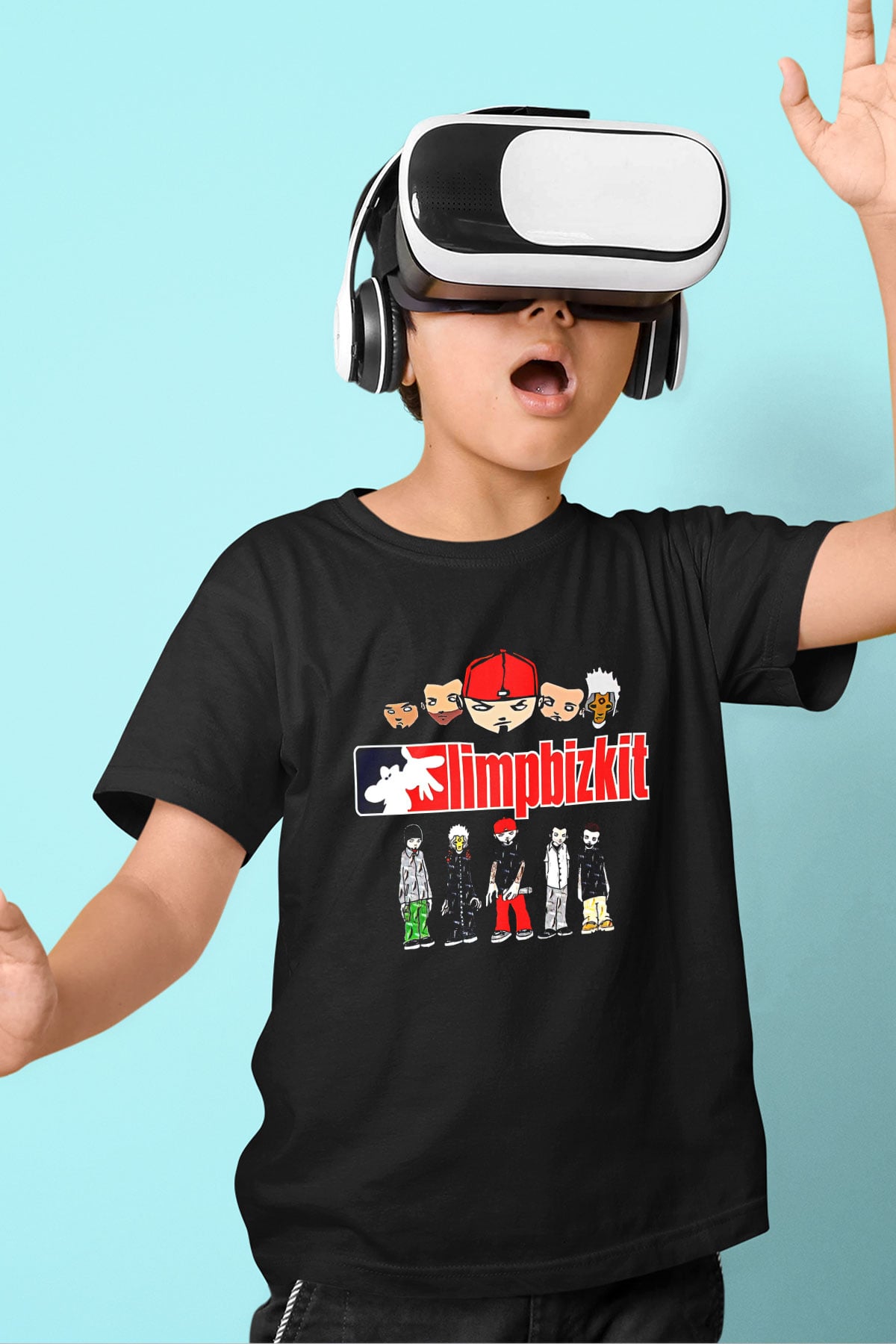 Limp Bizkit Baskılı Unisex Siyah Çocuk Tişört - Tshirt
