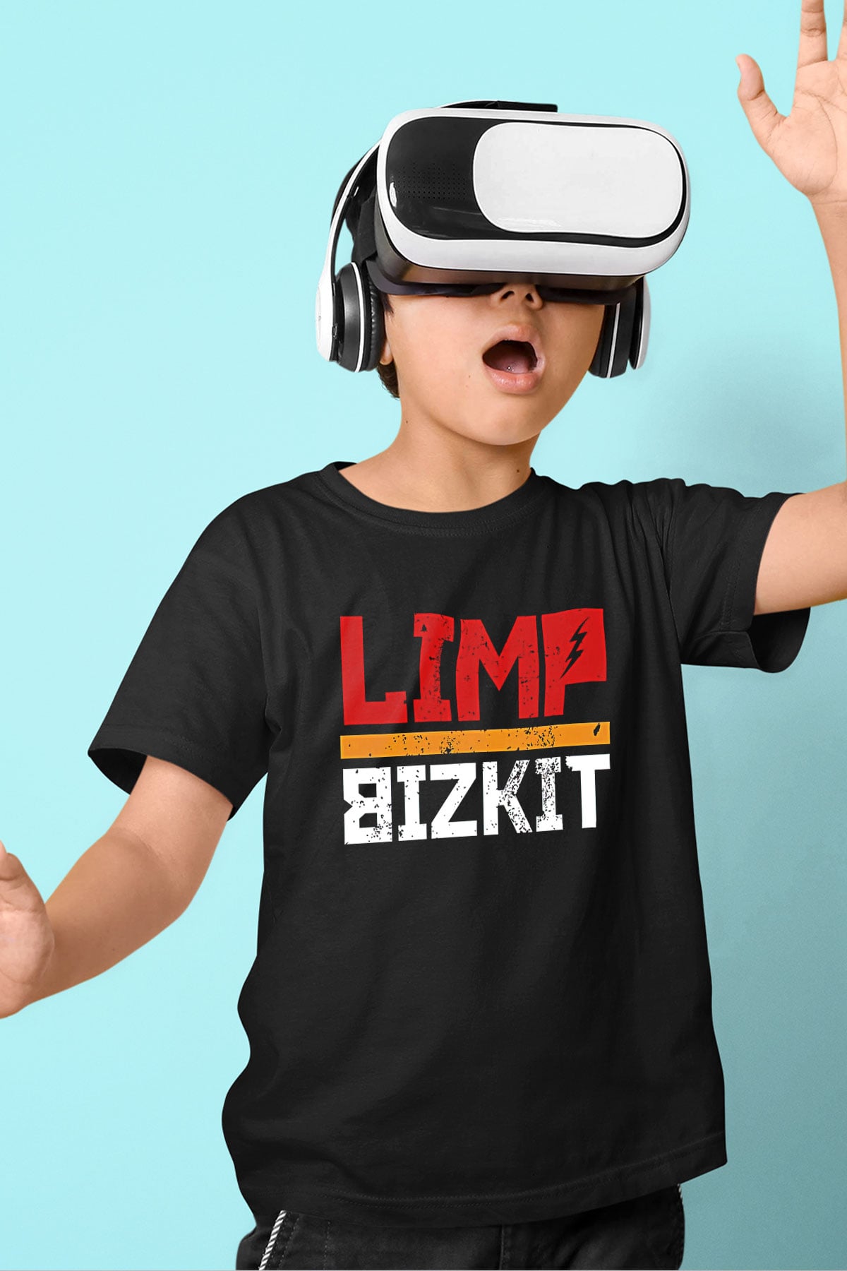 Limp Bizkit Baskılı Unisex Siyah Çocuk Tişört - Tshirt