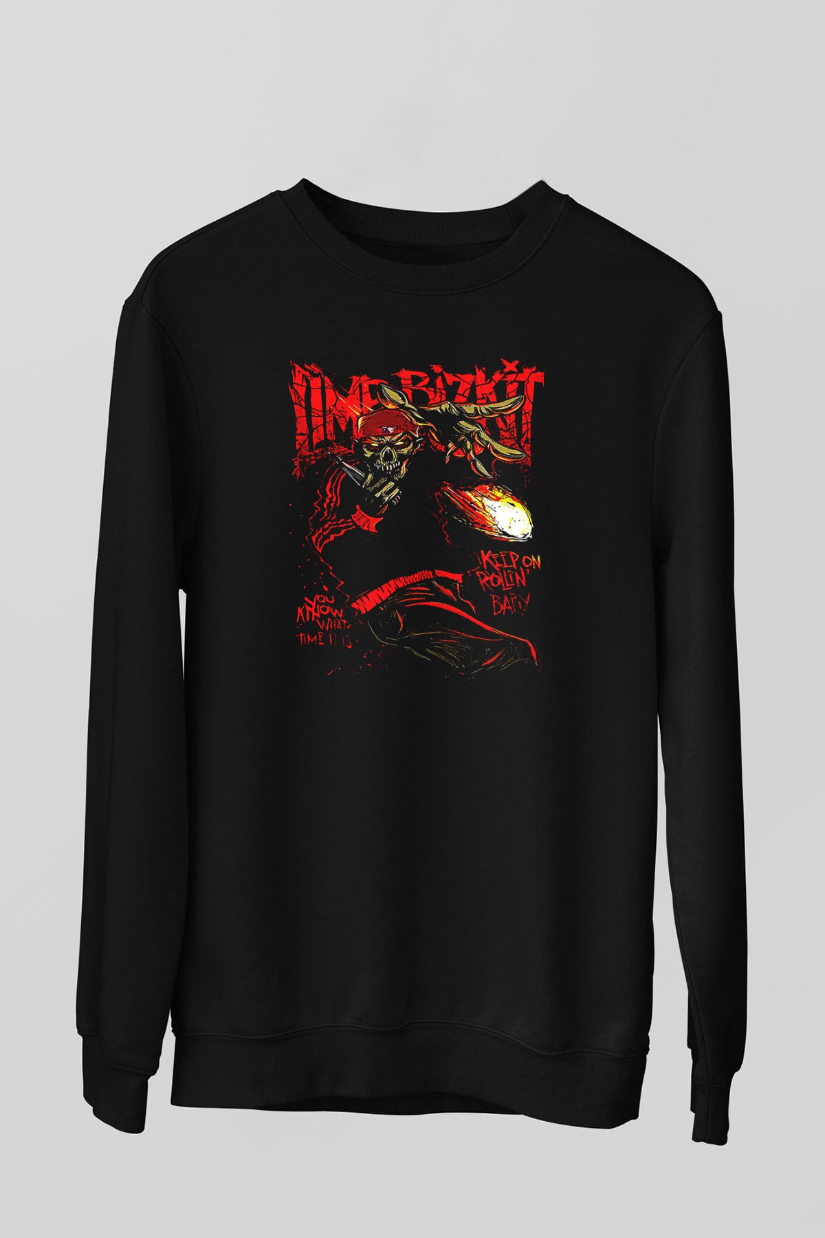 Limp Bizkit Baskılı Unisex Siyah Sweatshirt