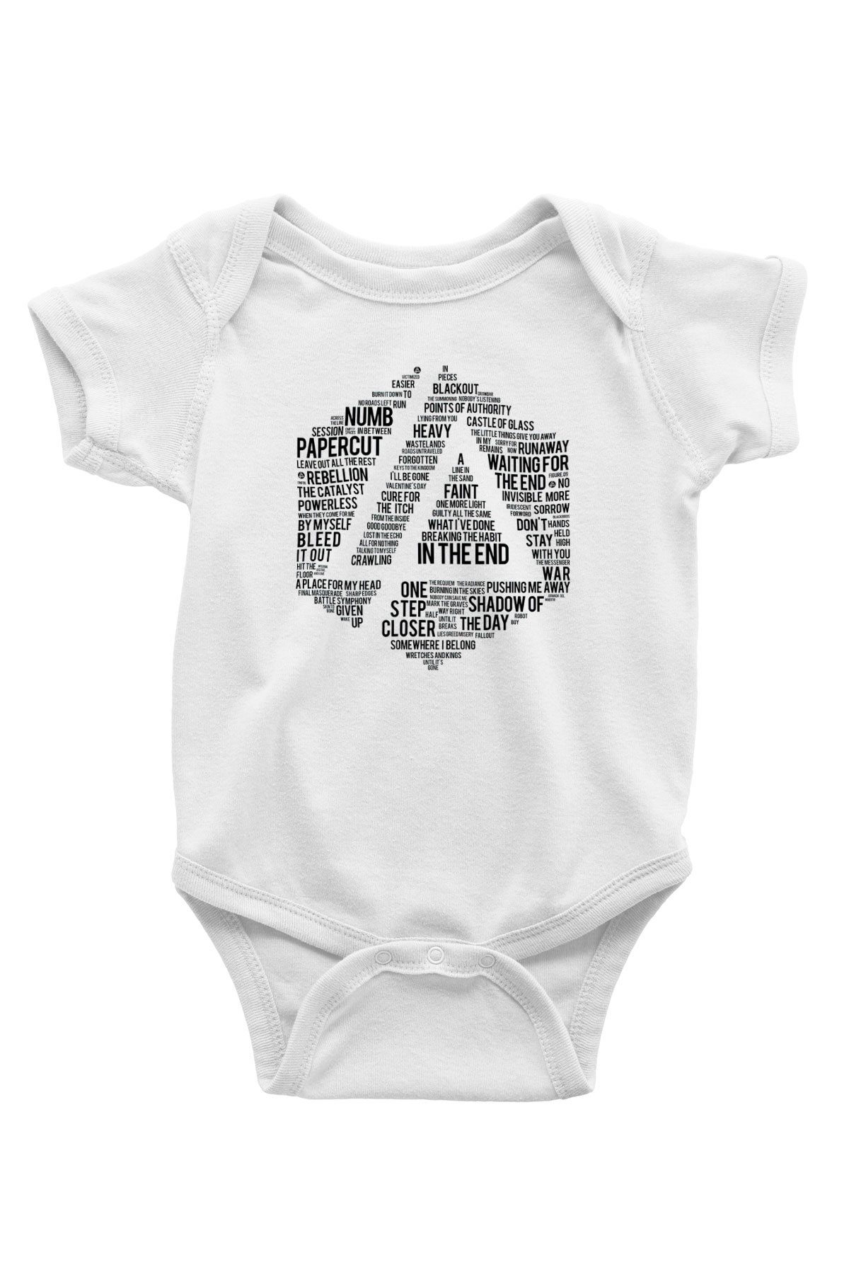 Linkin Park Baskılı Beyaz Unisex Bebek Body - Zıbın
