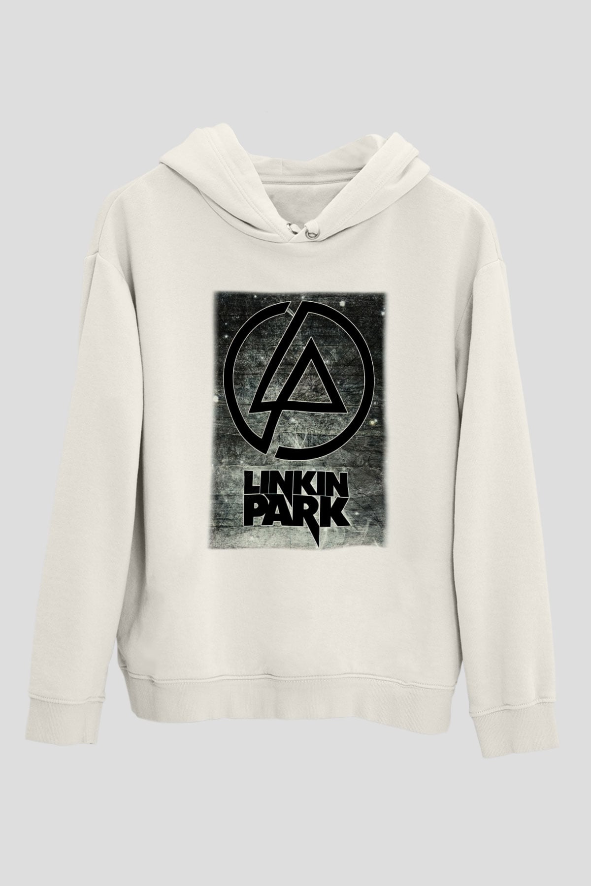 Linkin Park Beyaz Unisex Kapşonlu Sweatshirt