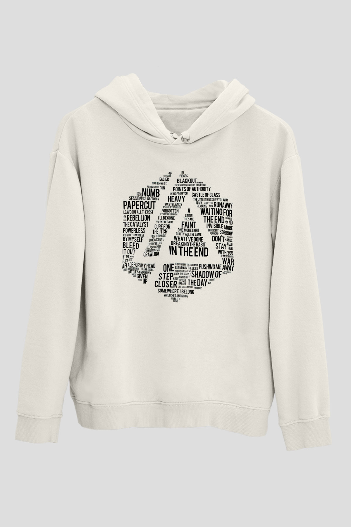 Linkin Park Beyaz Unisex Kapşonlu Sweatshirt