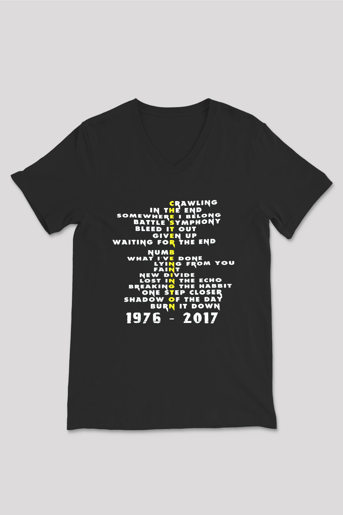 Linkin Park Siyah Unisex V Yaka Tişört