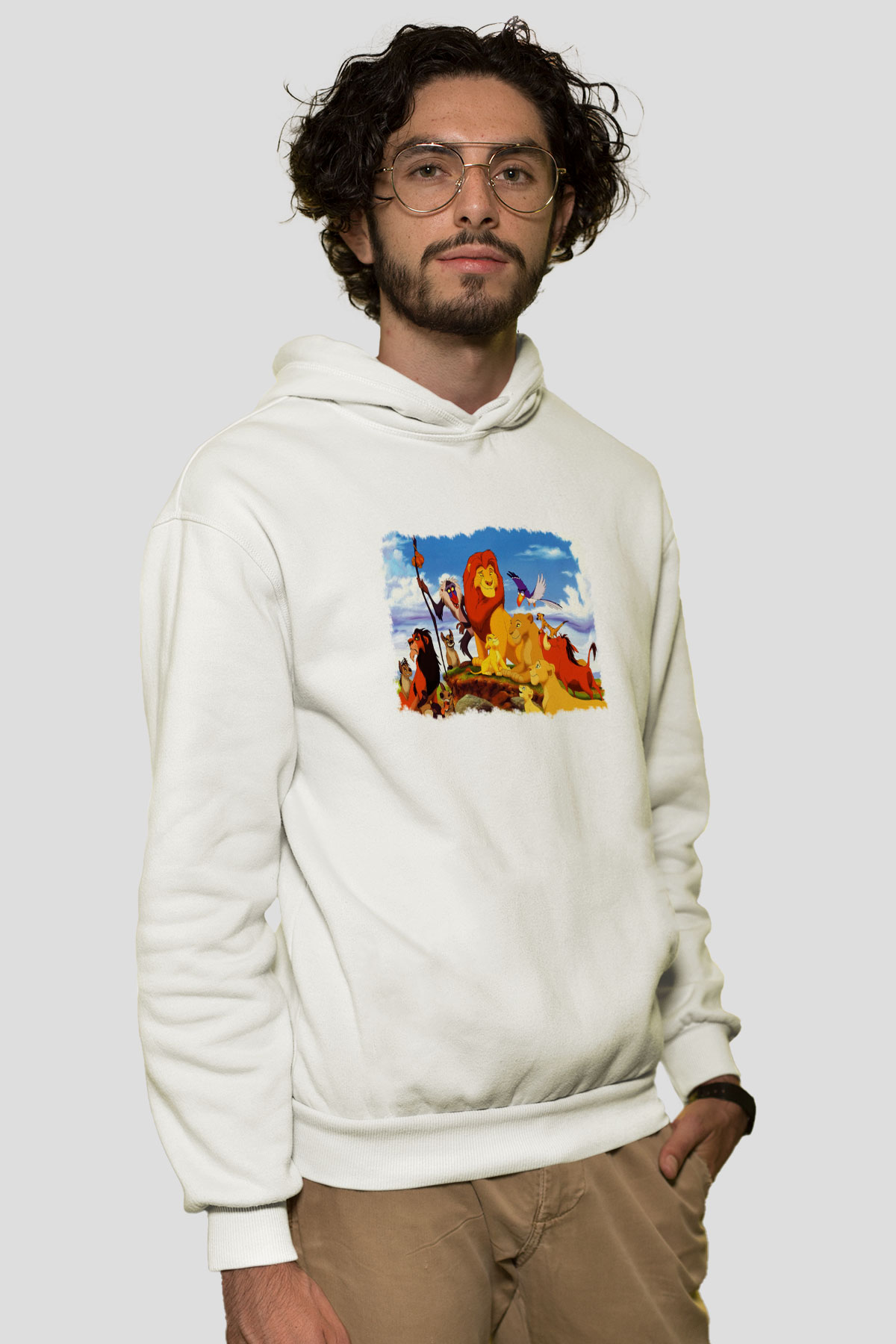 Lion King Beyaz Unisex Hoodie