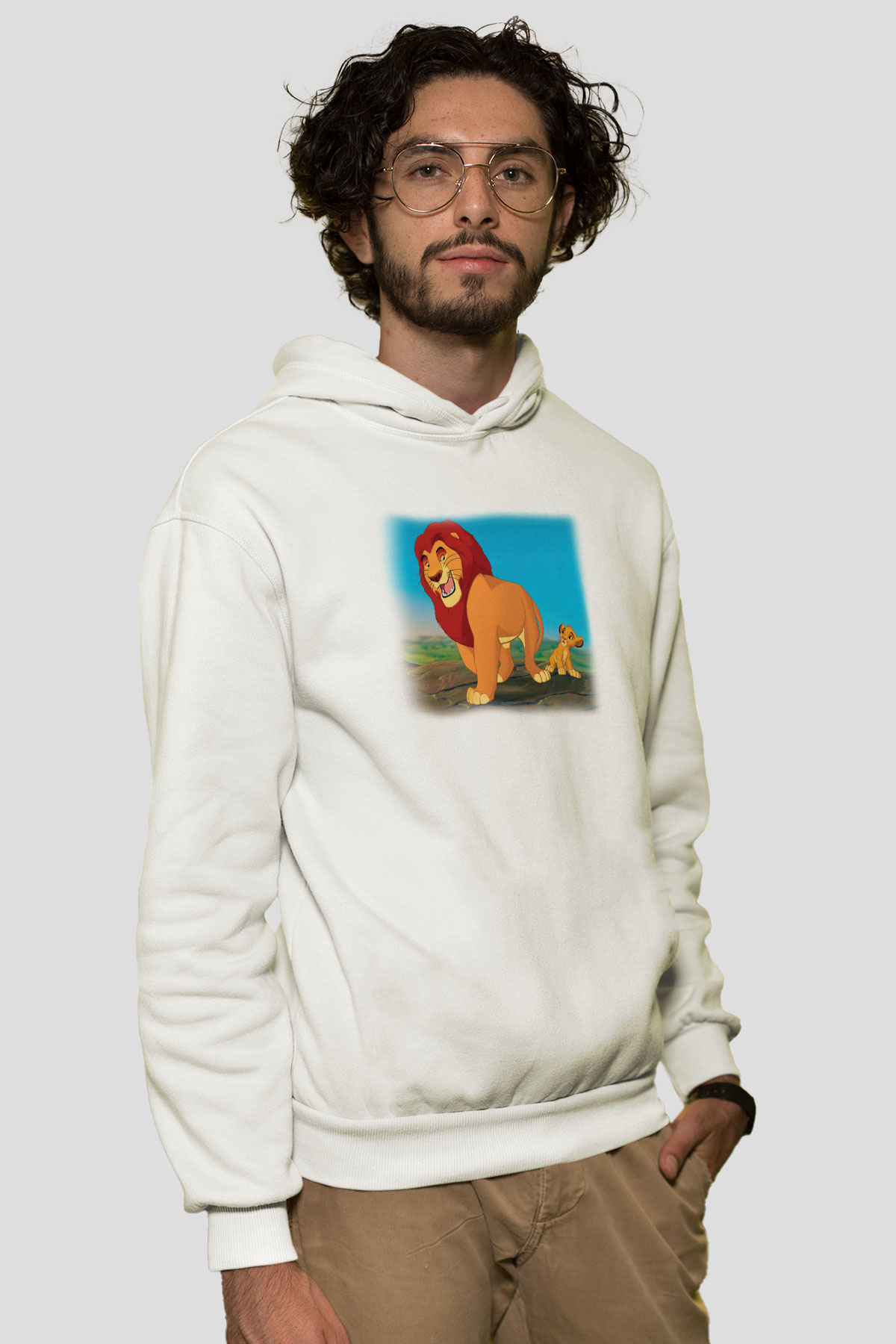 Lion King Beyaz Unisex Hoodie