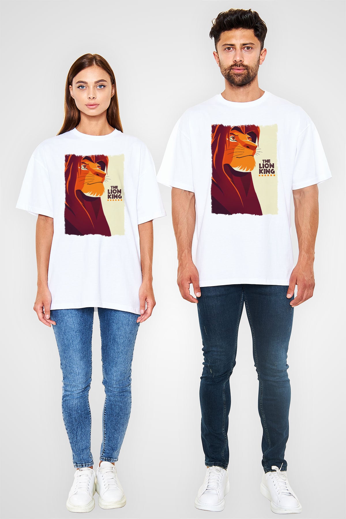 Lion King Beyaz Oversize Tişört Oversize T-shirt