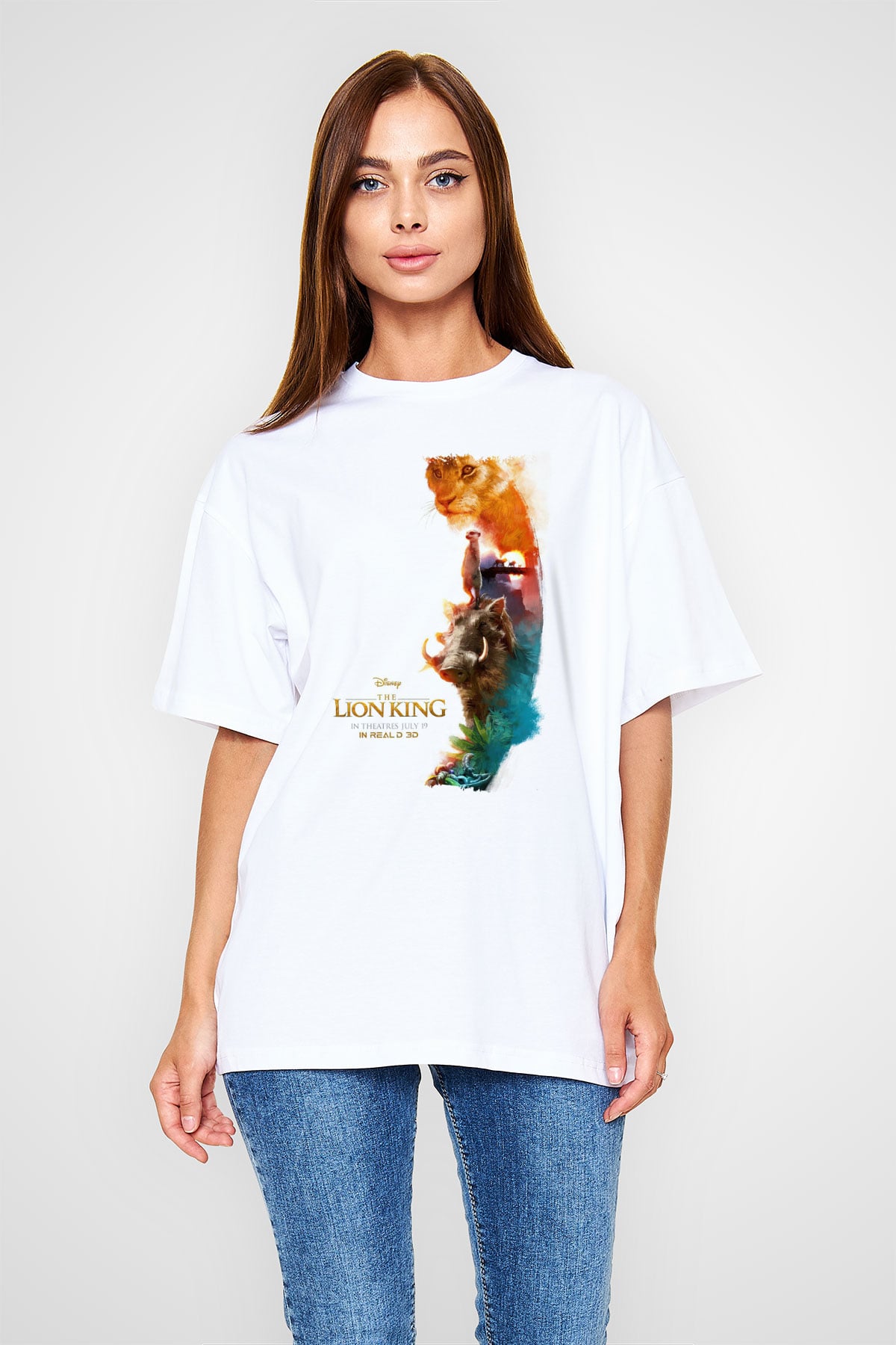 Lion King Beyaz Oversize Tişört Oversize T-shirt