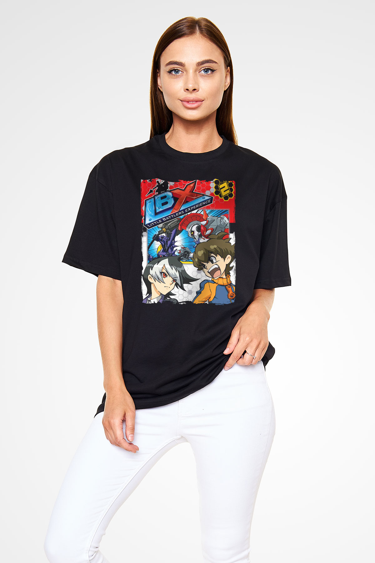Little Battlers Experience Siyah Oversize Tişört Oversize T-shirt