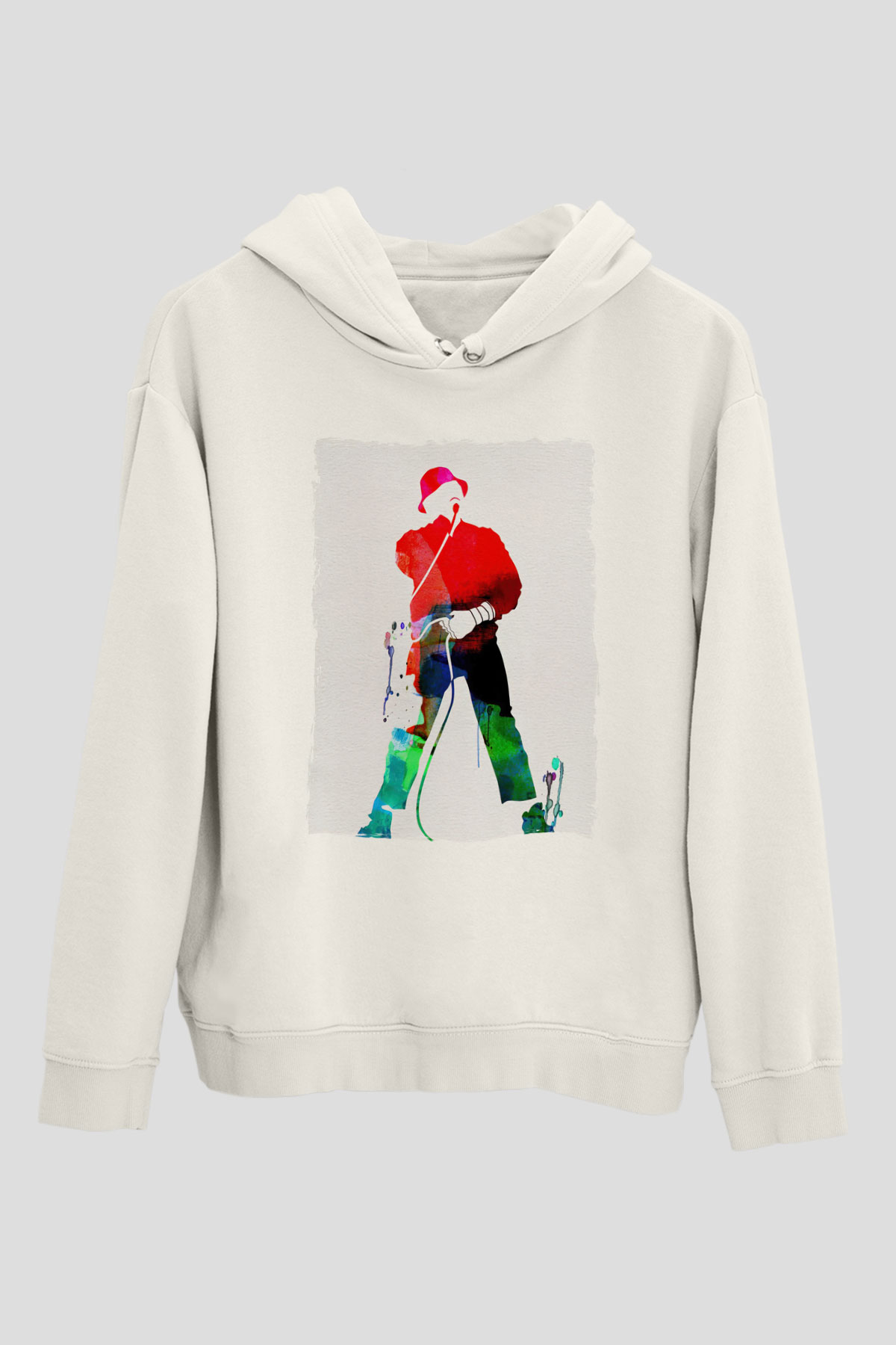 LL Cool J Beyaz Unisex Kapüşonlu Sweatshirt