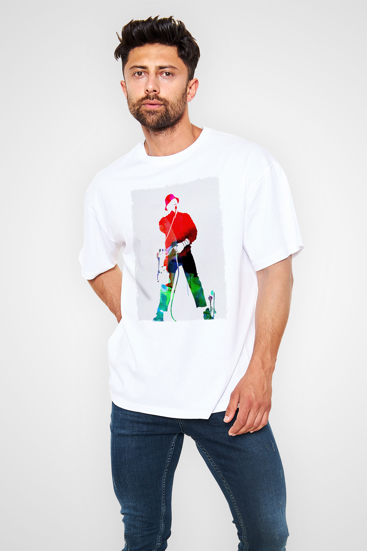LL Cool J Beyaz Oversize Tişört Oversize T-shirt - TişörtFabrikası