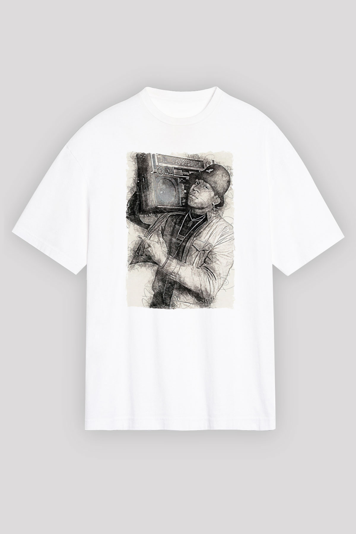 LL Cool J Beyaz Oversize Tişört Oversize T-shirt - TişörtFabrikası