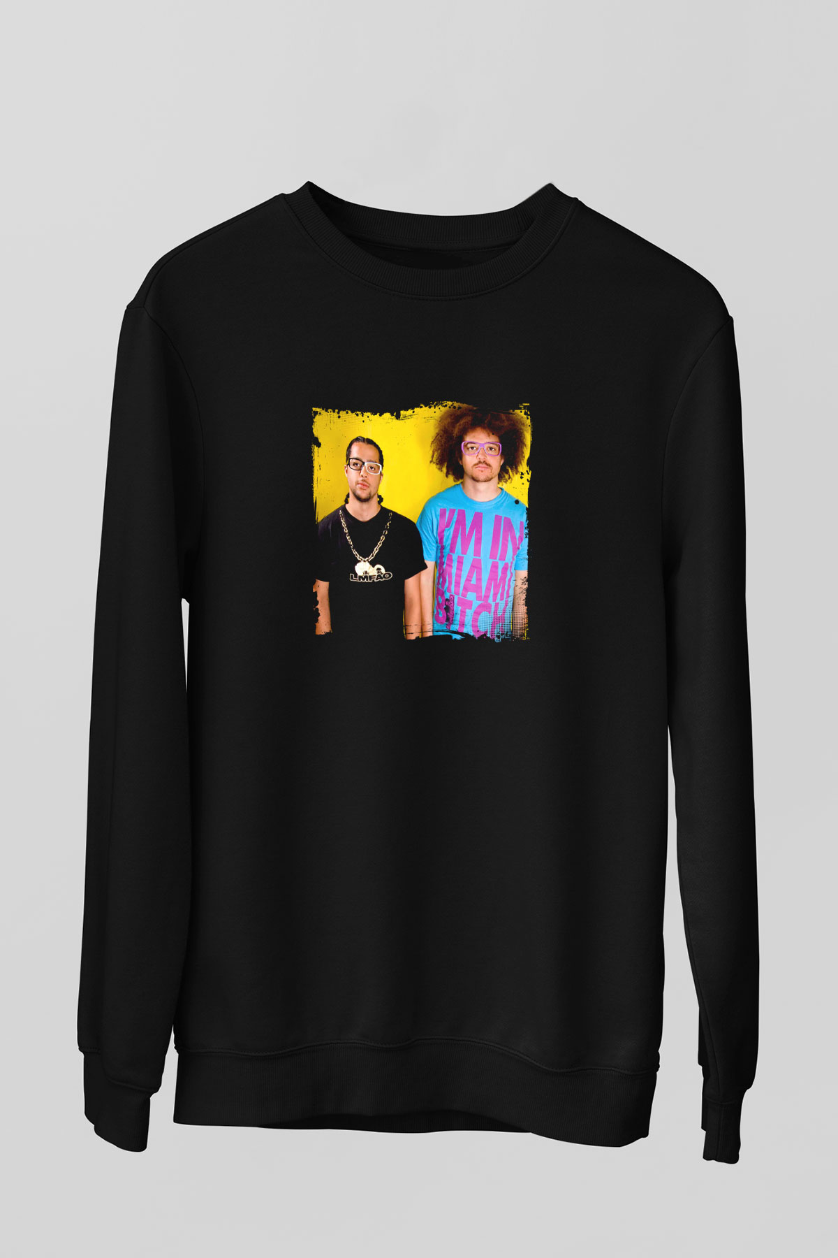 LMFAO Baskılı Unisex Siyah Sweatshirt