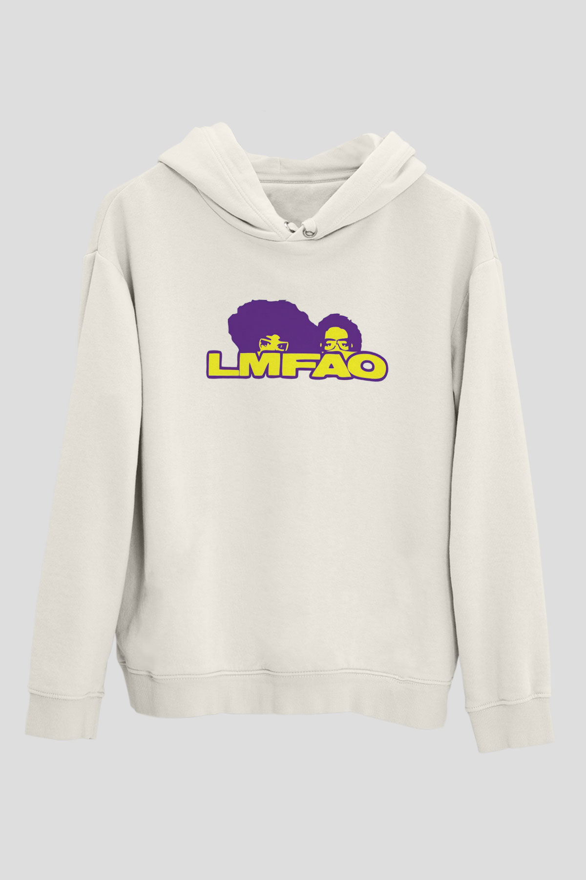 LMFAO Beyaz Unisex Kapüşonlu Sweatshirt