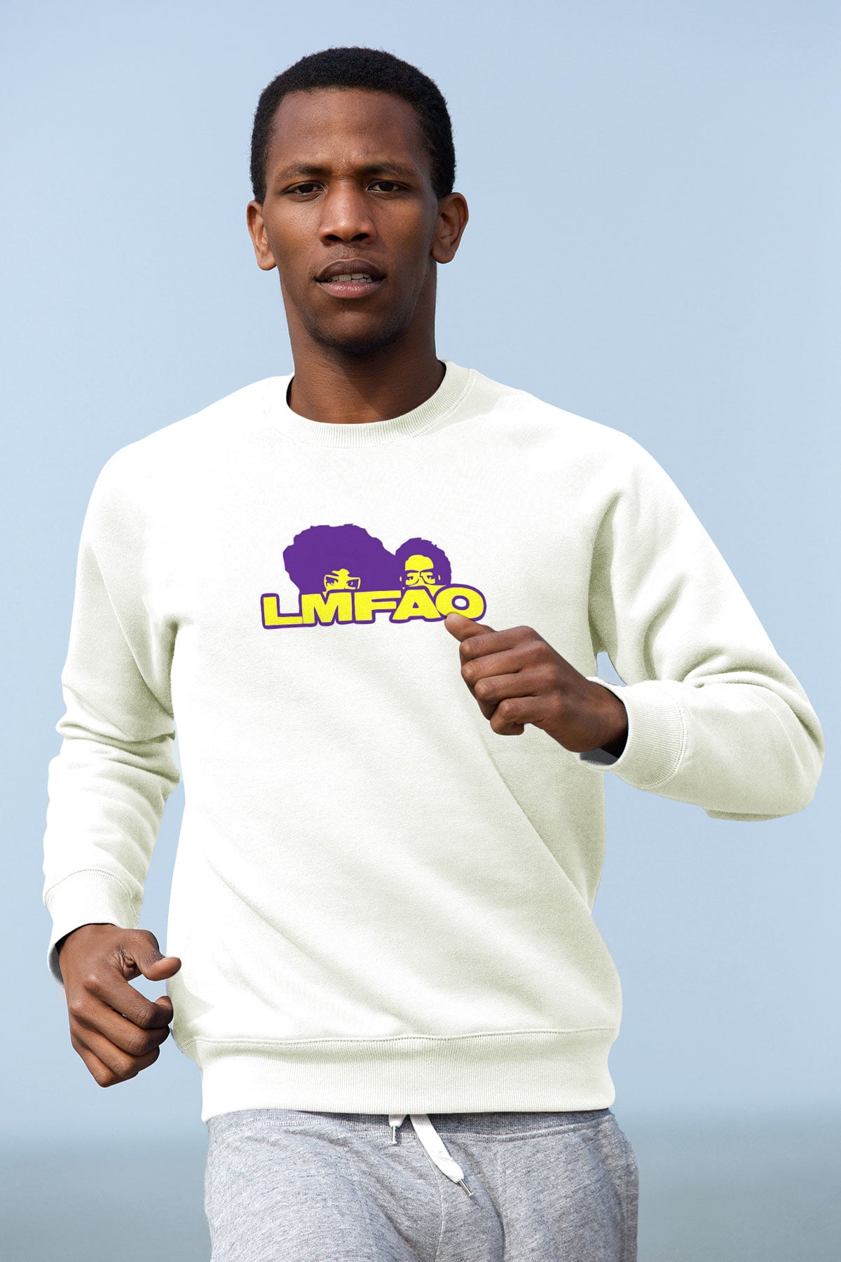LMFAO Beyaz Unisex Sweatshirt
