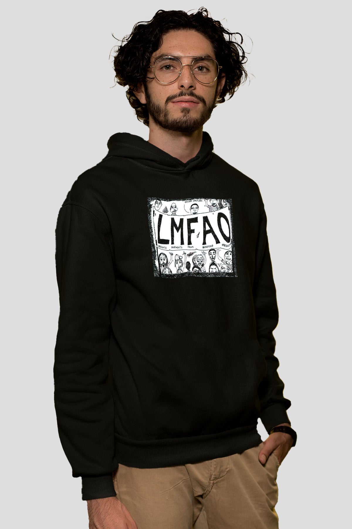 LMFAO Siyah Unisex Kapüşonlu Sweatshirt