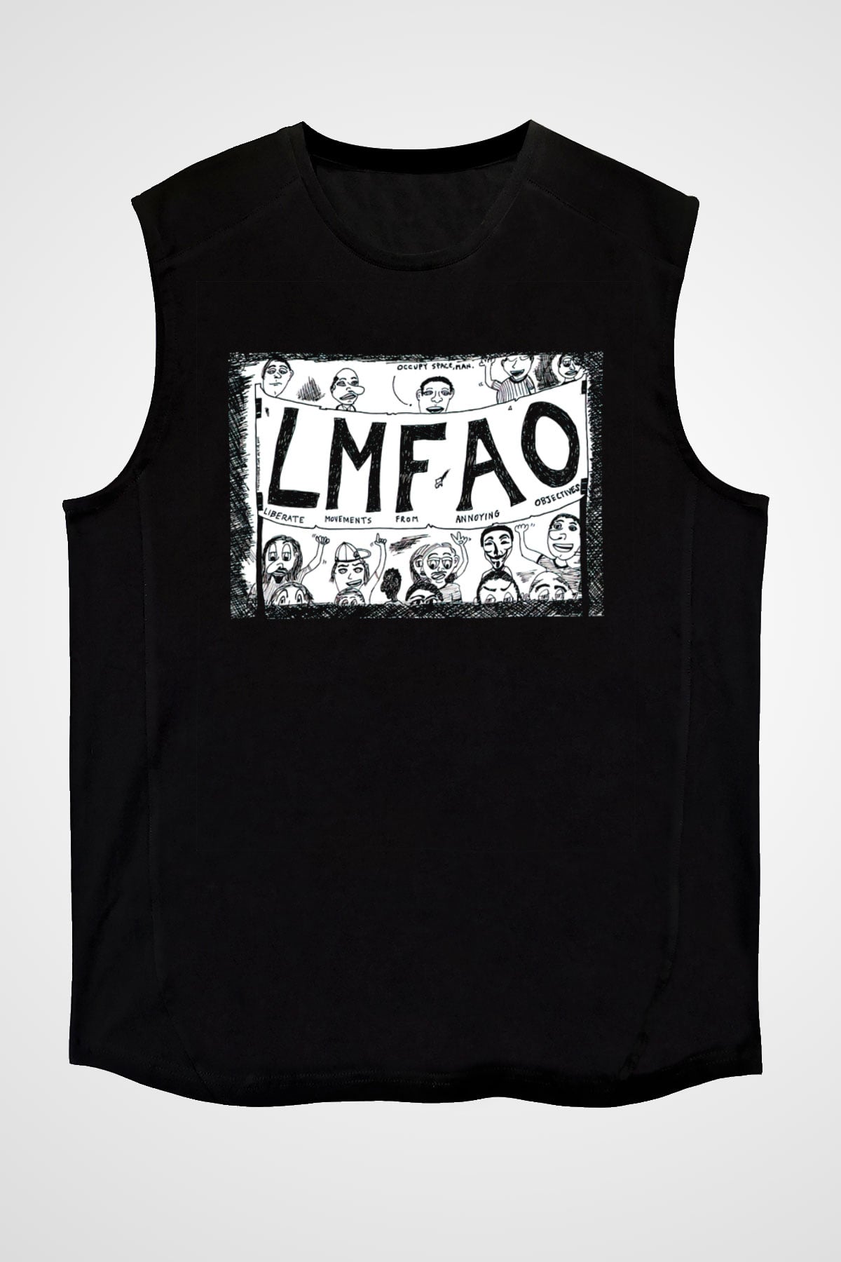 LMFAO Siyah Unisex Kolsuz Tişört