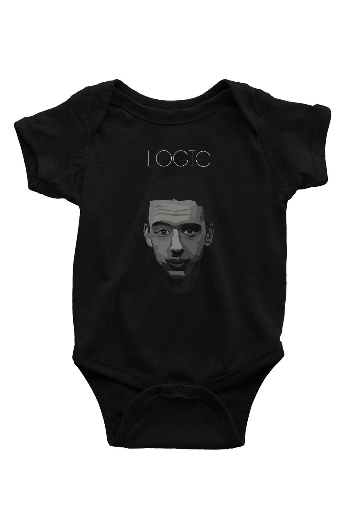 Logic Baskılı Siyah Bebek Body - Zıbın