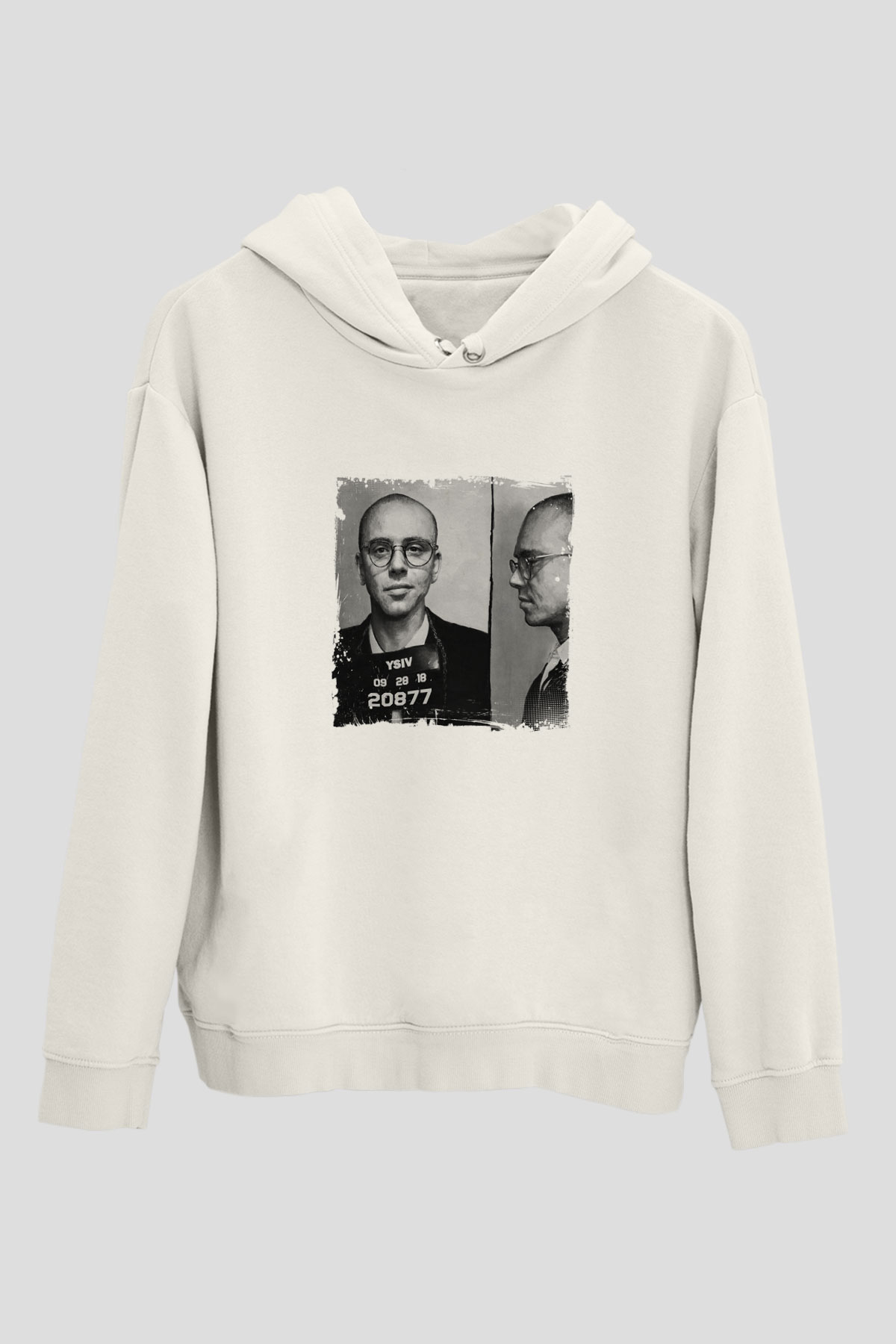 Logic Baskılı Unisex Beyaz Kapüşonlu Sweatshirt