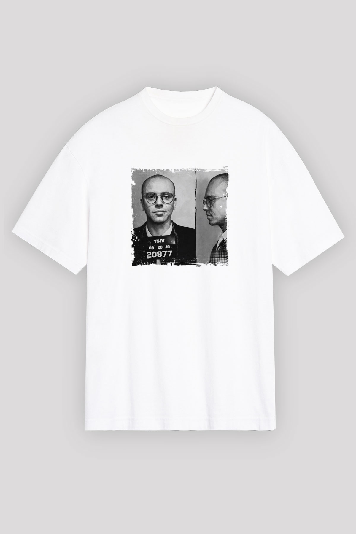 Logic Baskılı Oversize Beyaz Tişört