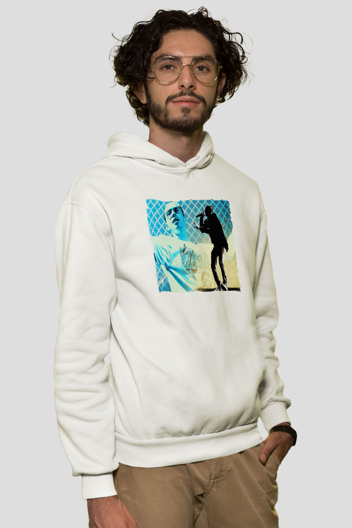 Logic Beyaz Unisex Kapüşonlu Sweatshirt