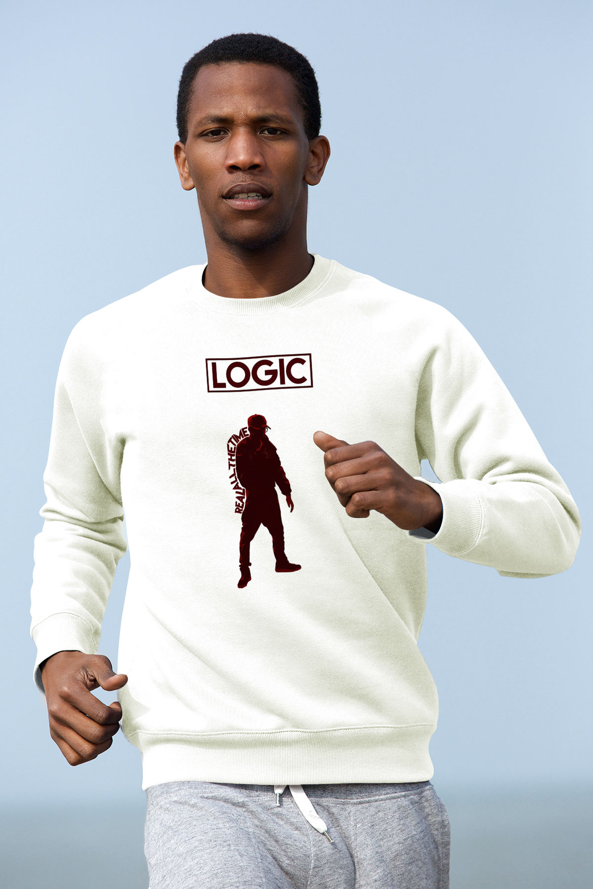 Logic Beyaz Unisex Sweatshirt