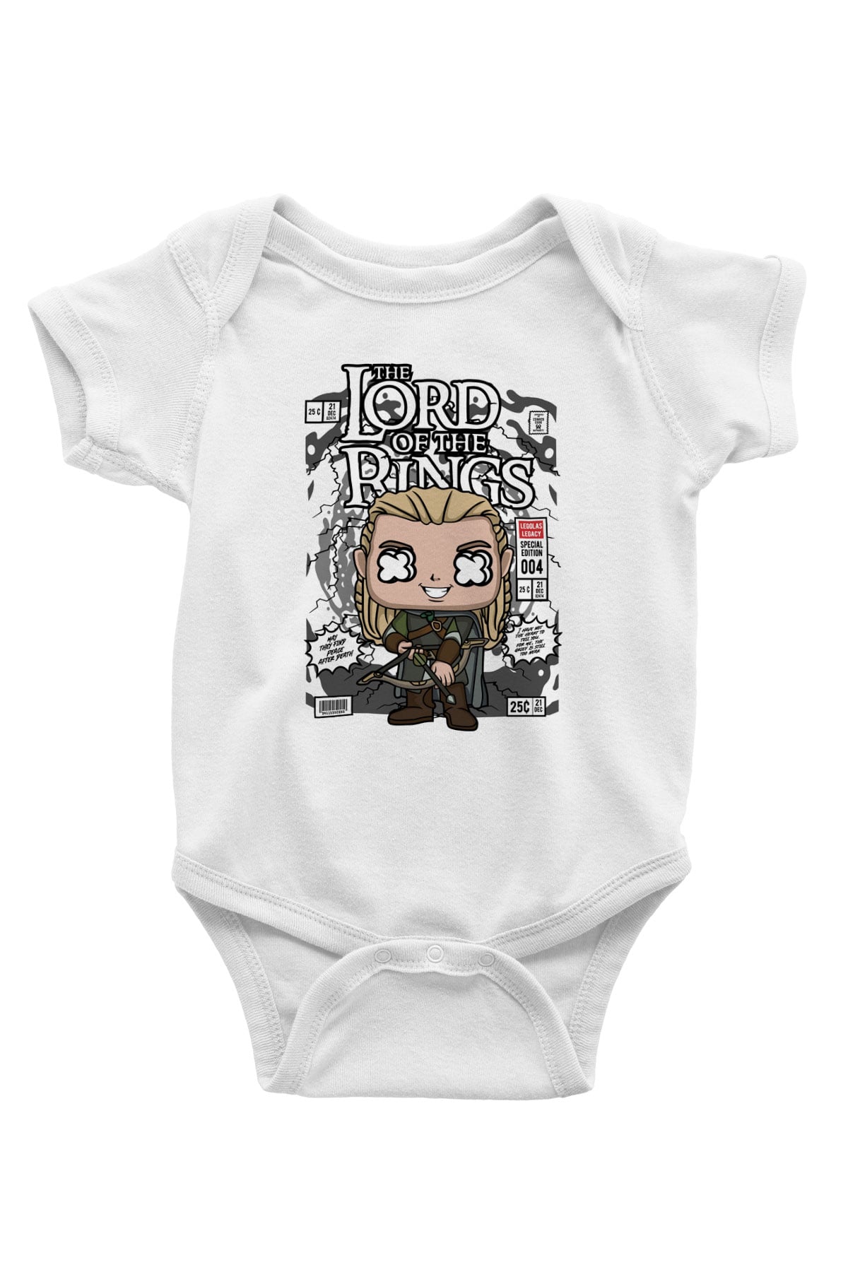 Lord Of The Rings Baskılı Unisex Beyaz Bebek Body - Zıbın