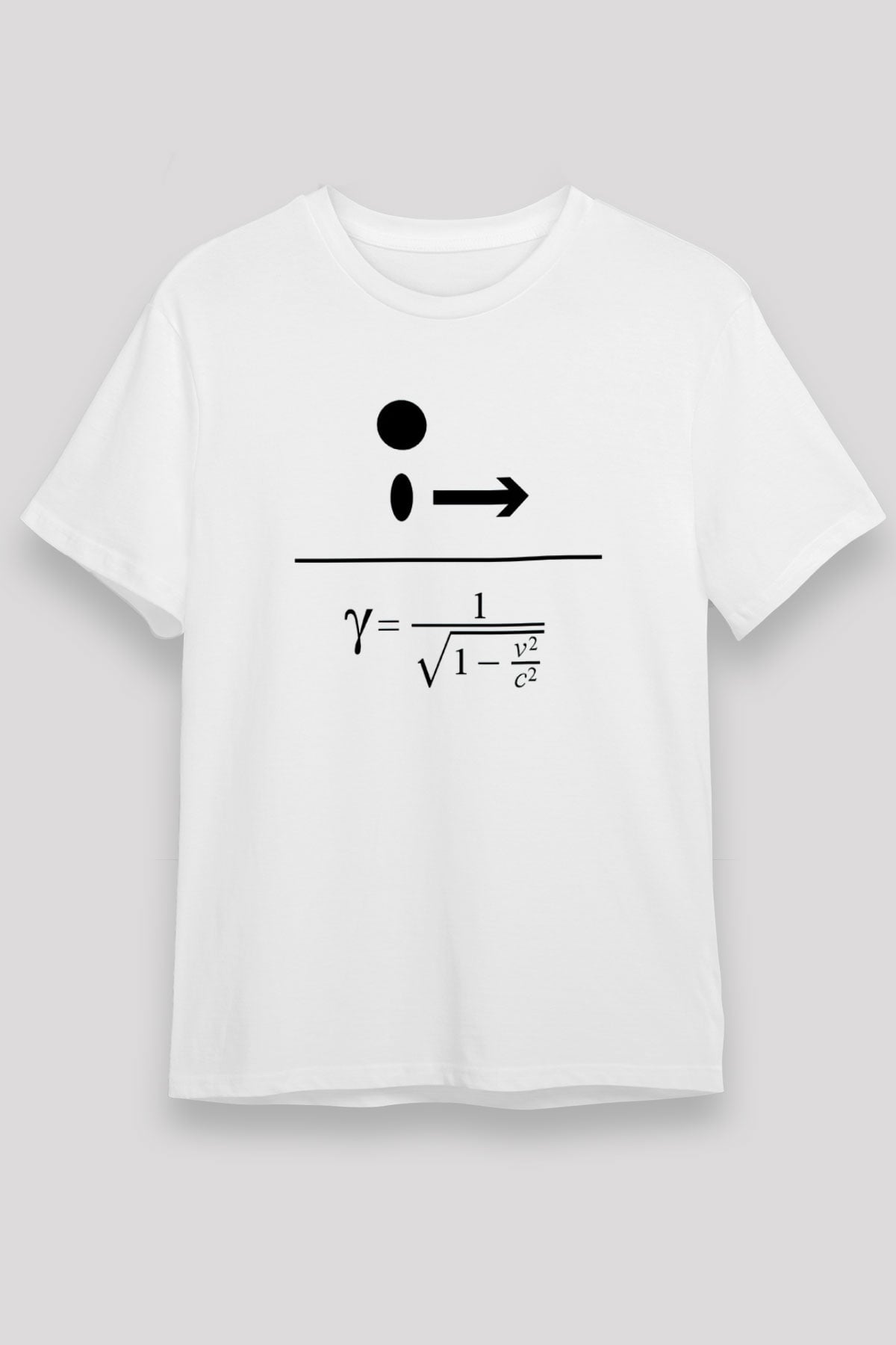 Lorentz Faktörü Baskılı Unisex Beyaz Tişört - Tshirt