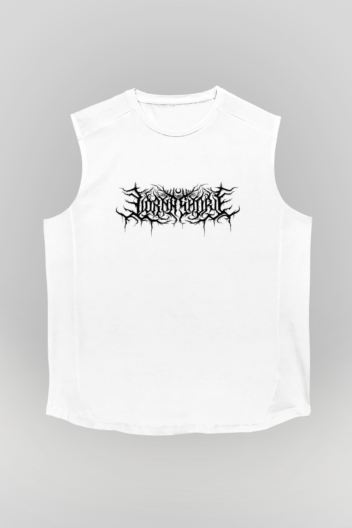 Lorna Shore Baskılı Beyaz Unisex Kolsuz Tişört - Tshirt