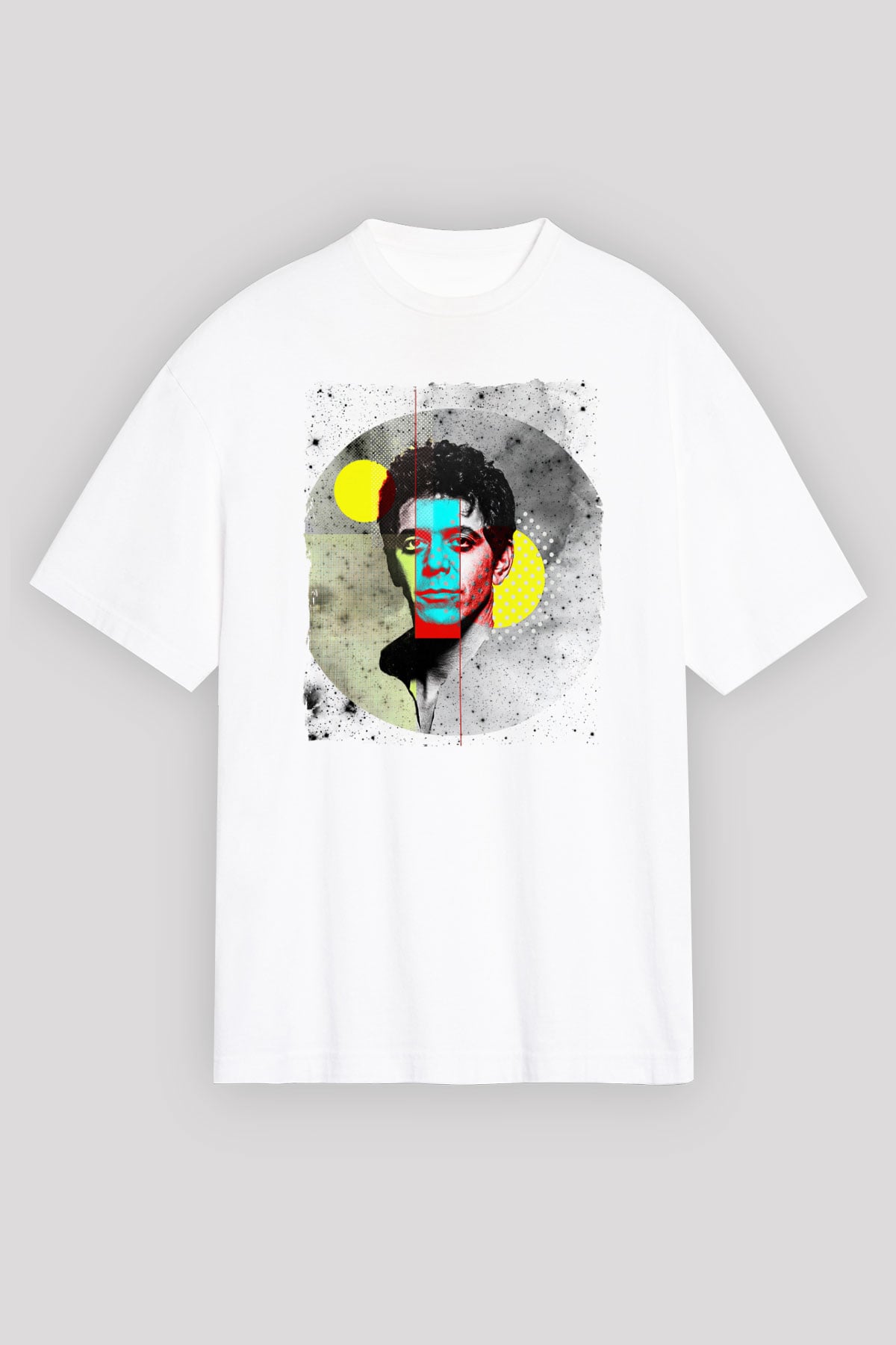 Lou Reed Beyaz Oversize Tişört Oversize T-shirt - TişörtFabrikası