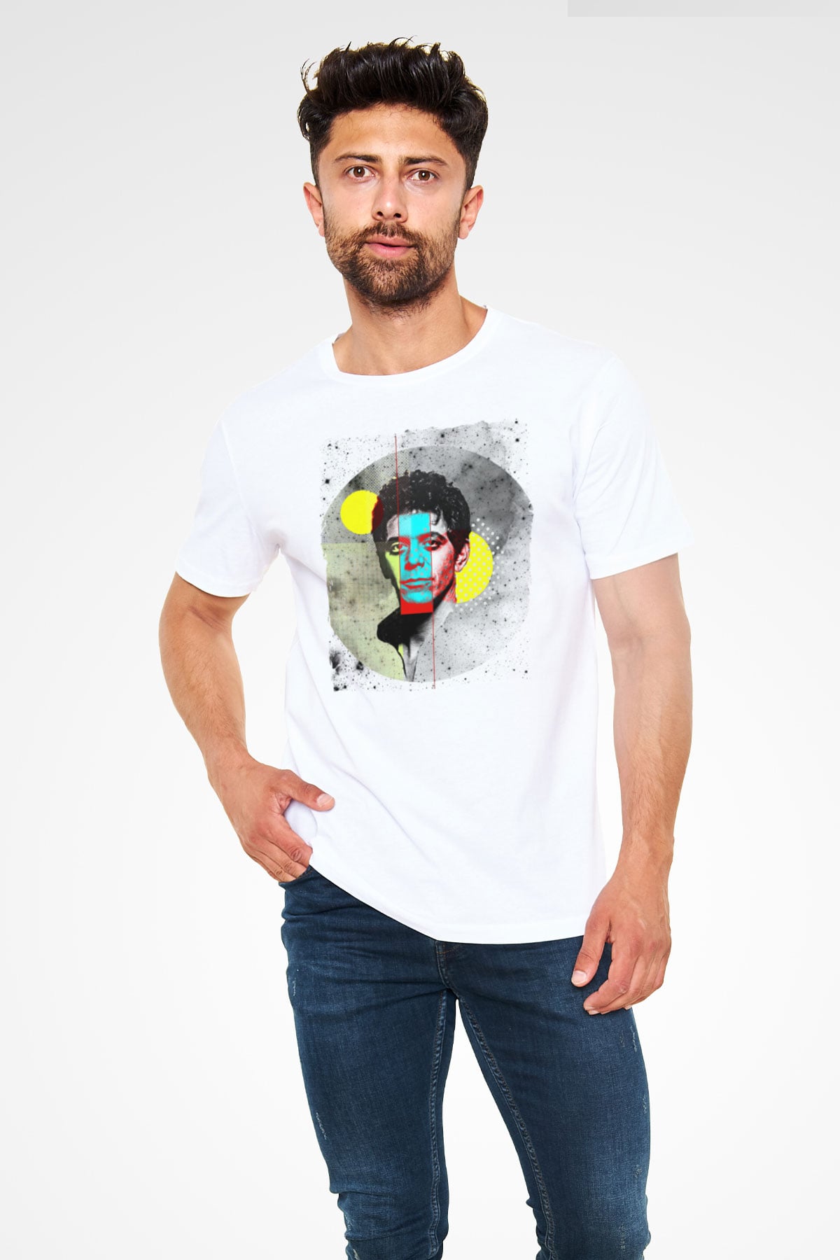 Lou Reed Beyaz Unisex Tişört T-Shirt - TişörtFabrikası