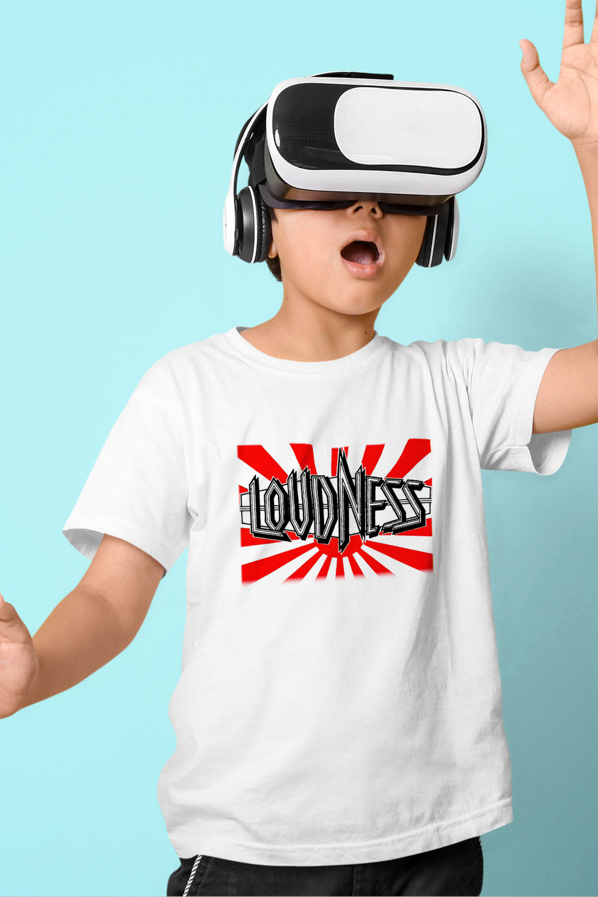 Loudness Baskılı Beyaz Unisex Çocuk Tişört