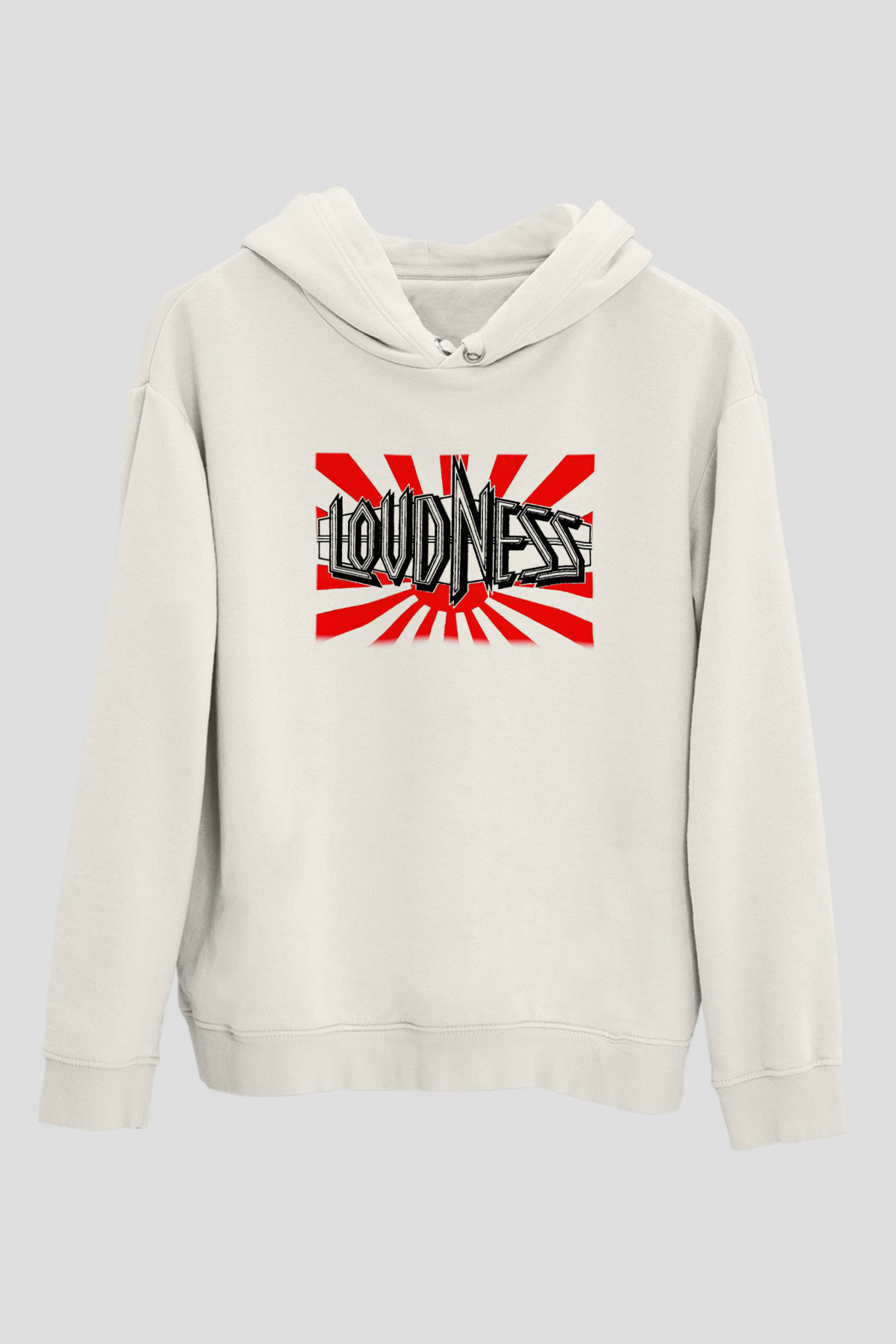 Loudness Beyaz Unisex Kapşonlu Sweatshirt