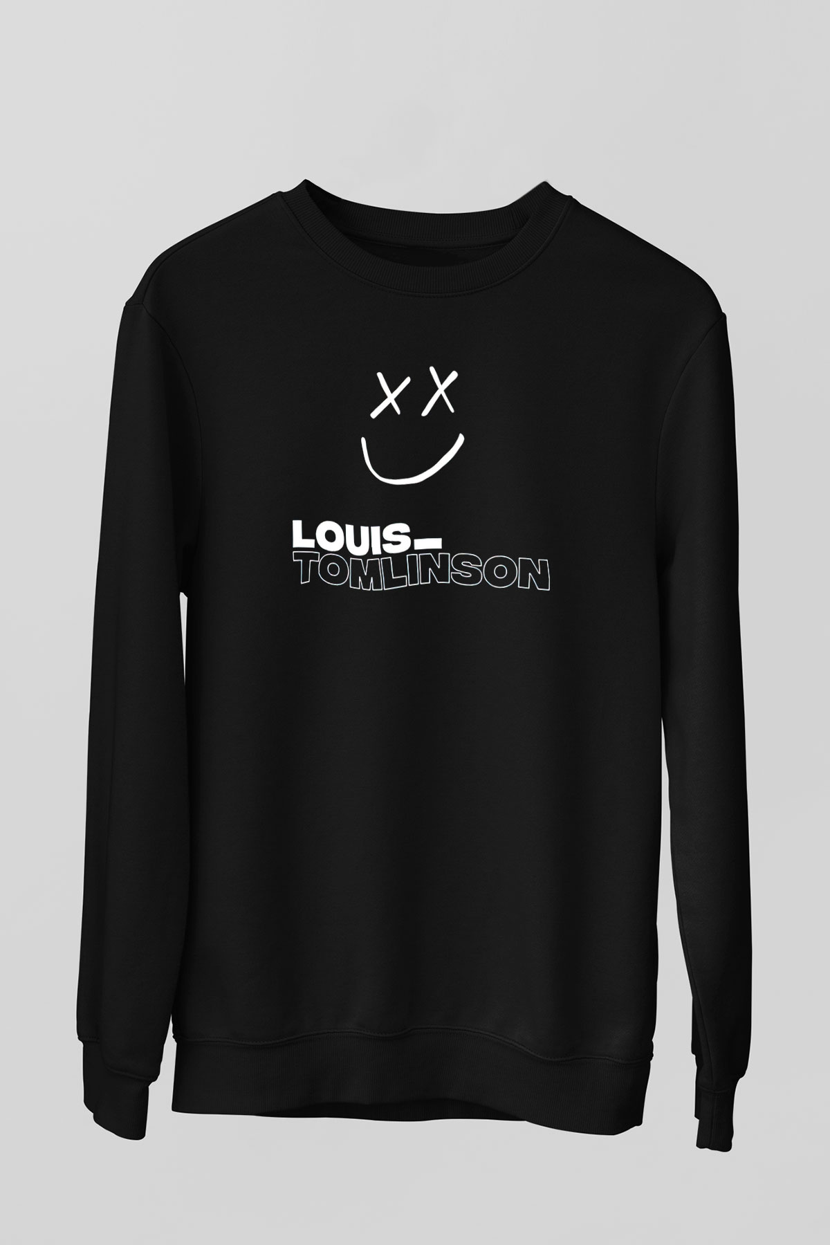 Louis Tomlinson Baskılı Unisex Siyah Sweatshirt
