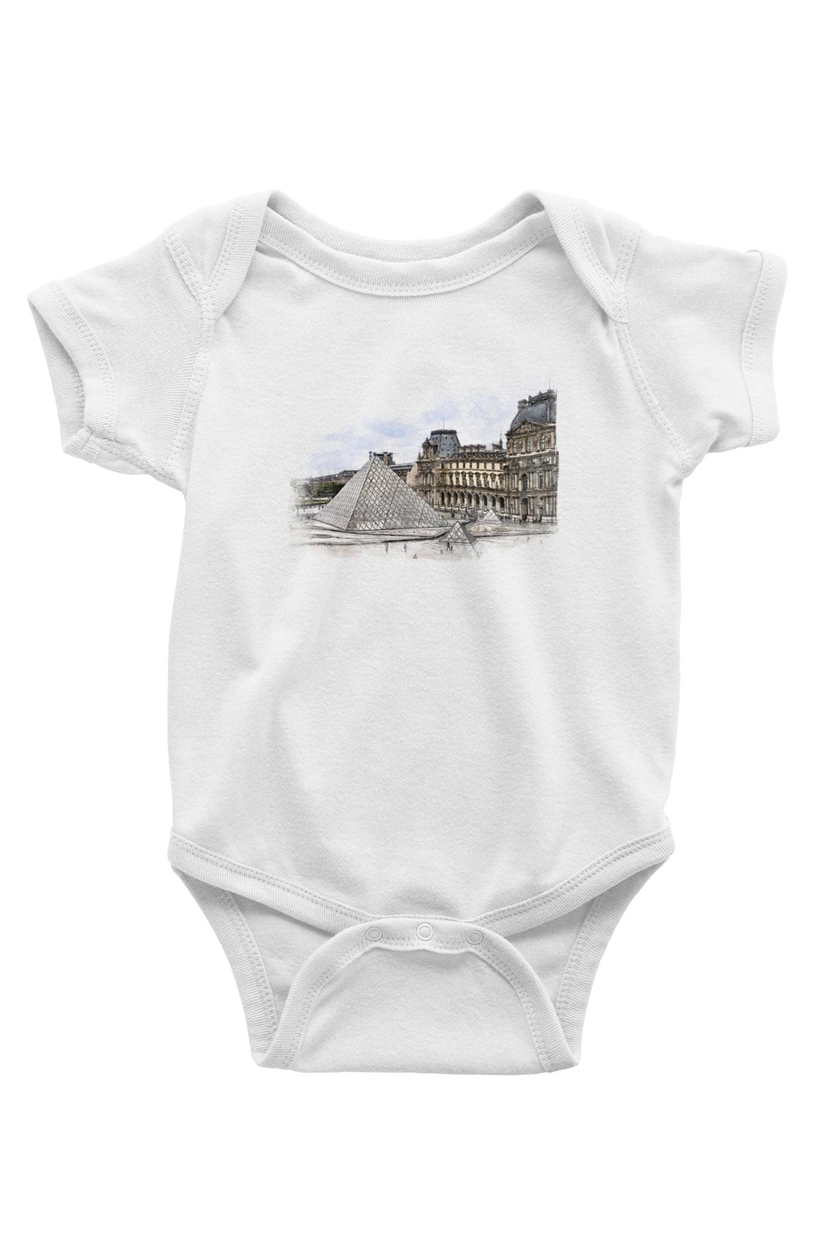 Louvre Müzesi Beyaz Bebek Body - Zıbın