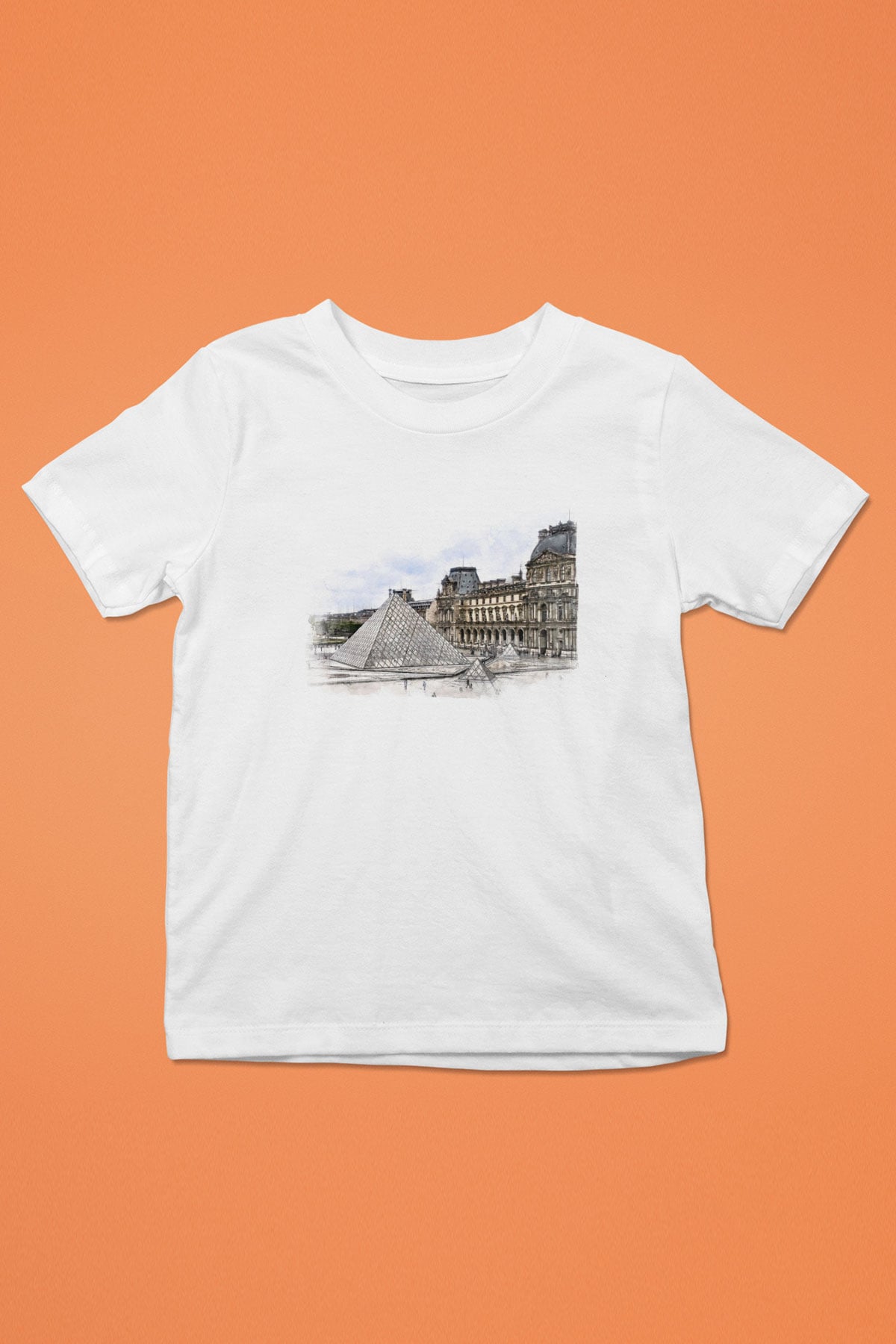 Louvre Müzesi Beyaz Unisex Çocuk Tişört