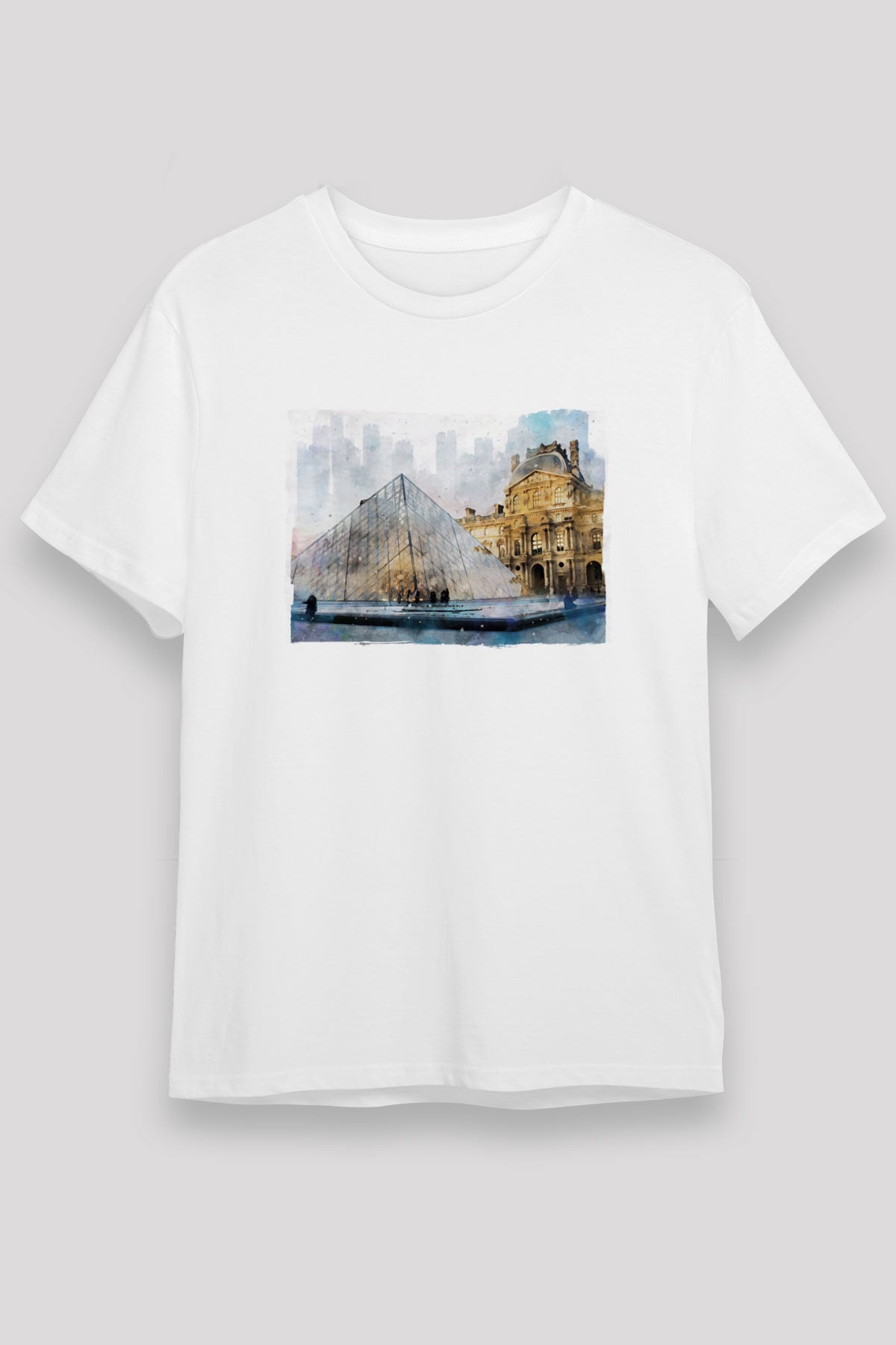 Louvre Müzesi Beyaz Unisex Tişört T-Shirt - TişörtFabrikası
