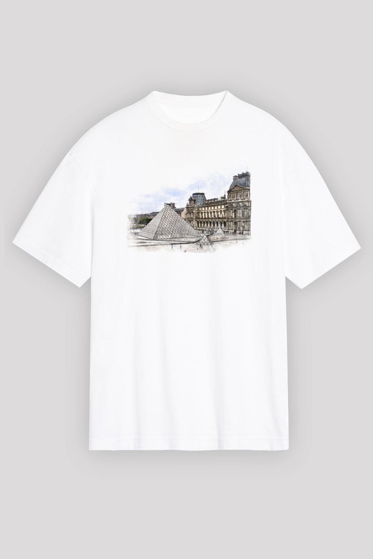 Louvre Müzesi Beyaz Oversize Tişört Oversize T-shirt - TişörtFabrikası