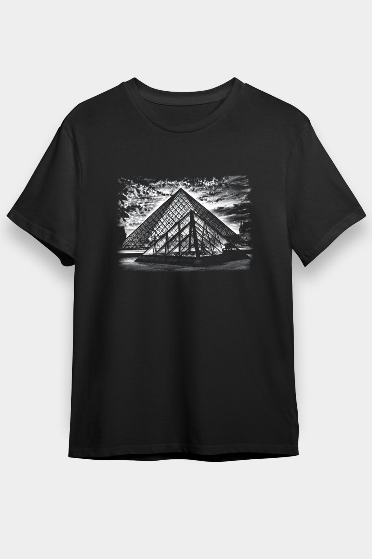 Louvre Müzesi Siyah Unisex Tişört T-Shirt - TişörtFabrikası
