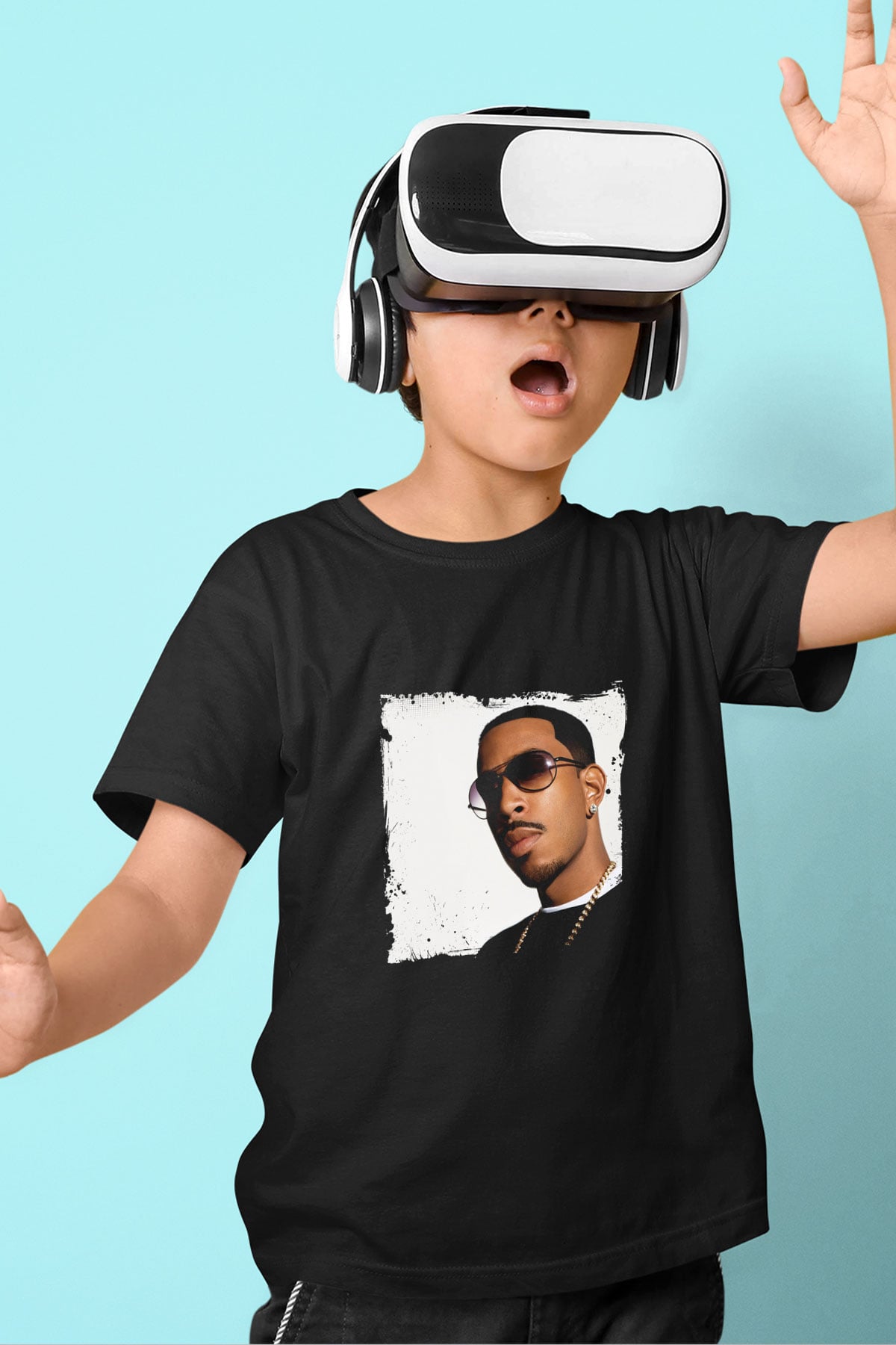 Ludacris Baskılı Unisex Siyah Çocuk Tişört