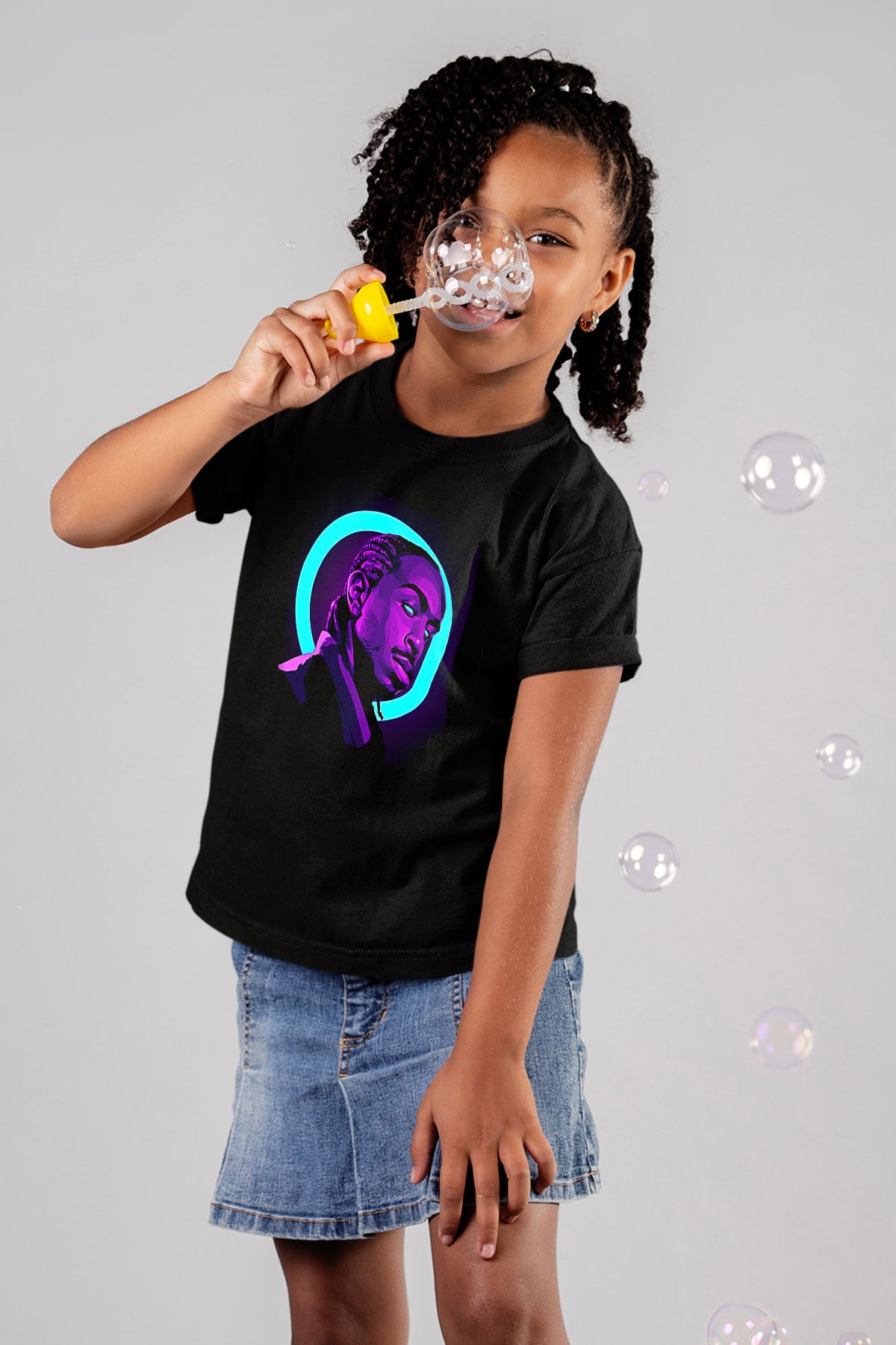 Ludacris Baskılı Unisex Siyah Çocuk Tişört - Tshirt