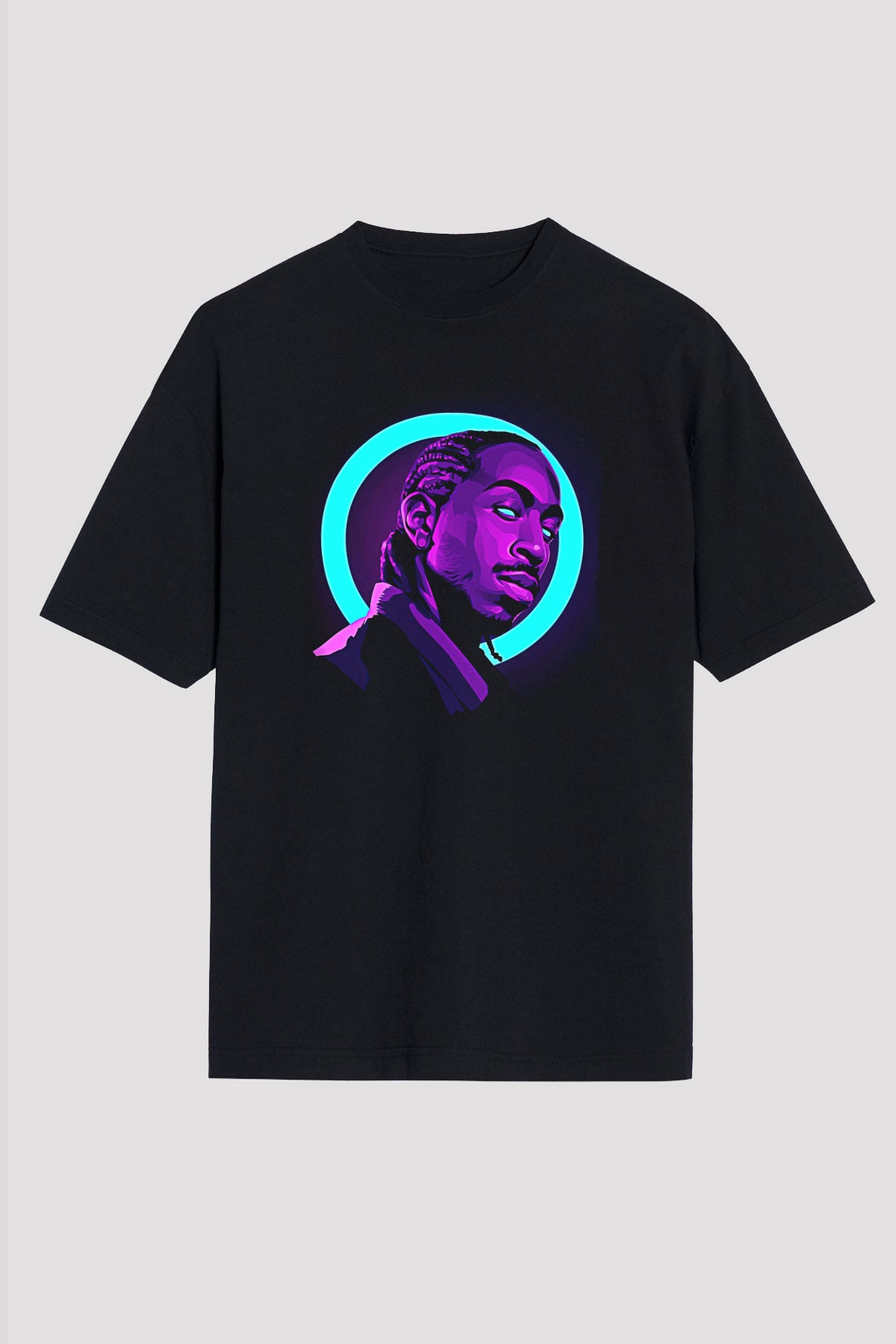 Ludacris Baskılı Unisex Siyah Oversize Tişört - Tshirt
