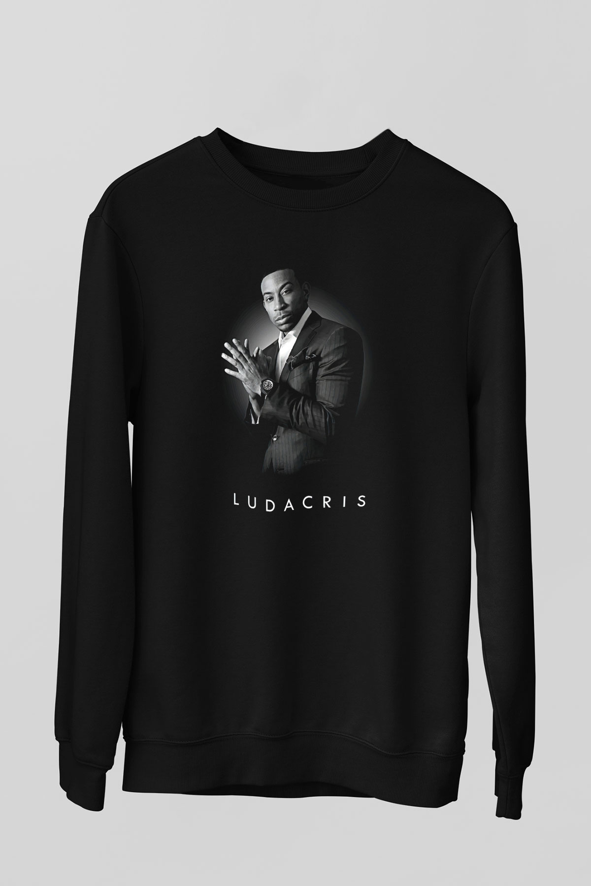 Ludacris Baskılı Unisex Siyah Sweatshirt
