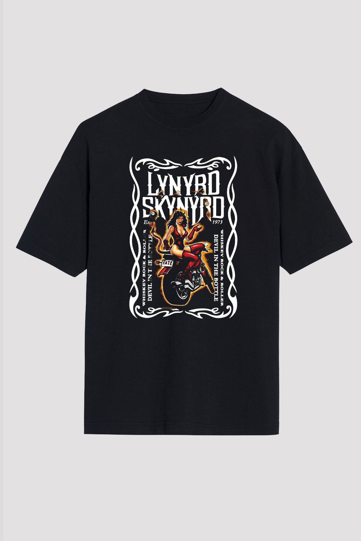 Lynyrd Skynyrd Siyah Unisex Oversize Tişört T-Shirt