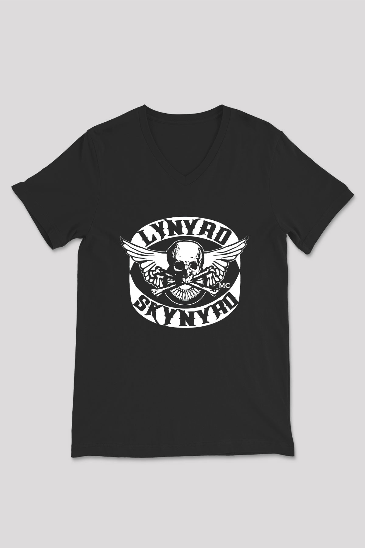 Lynyrd Skynyrd Siyah Unisex V Yaka Tişört T-Shirt