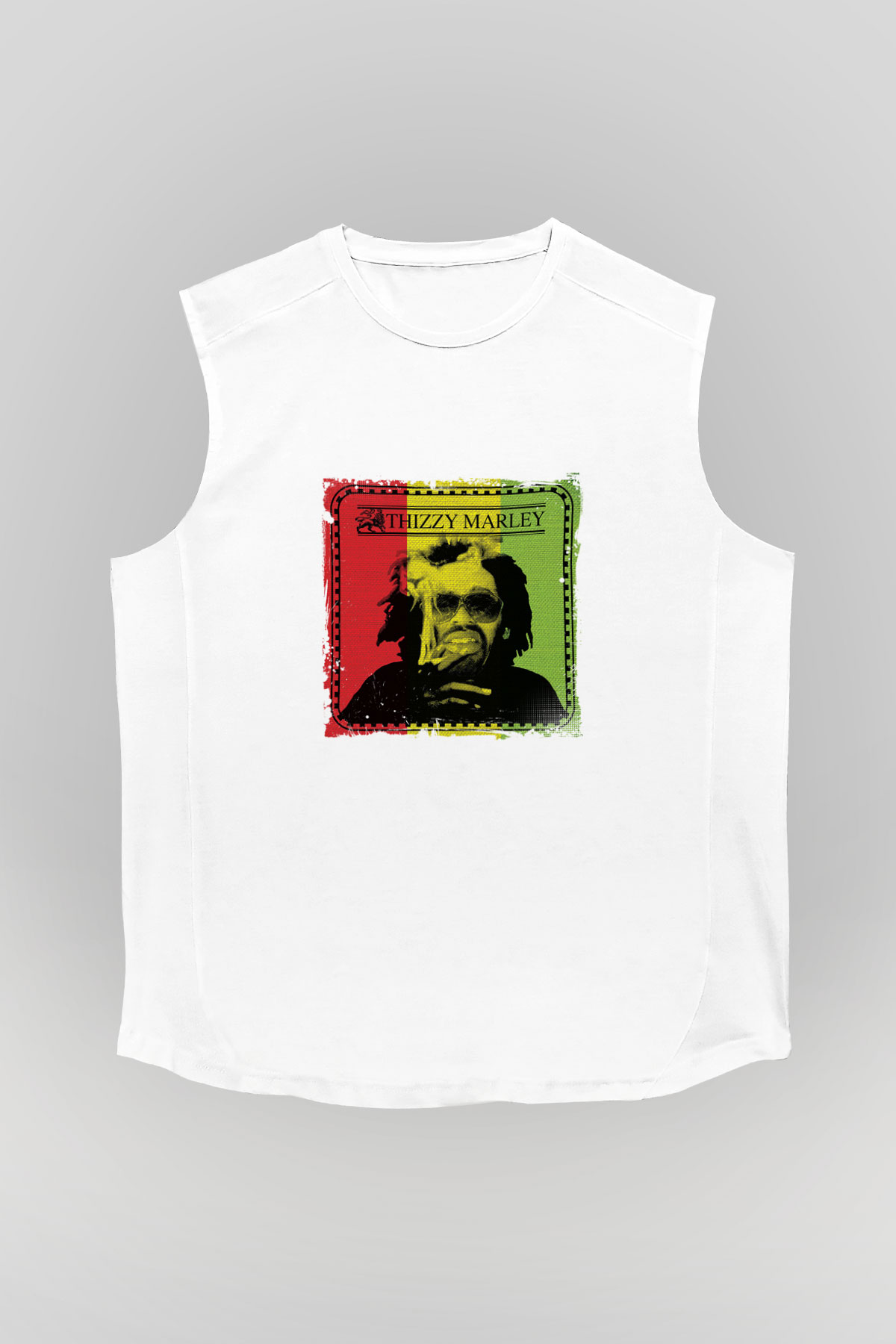 Mac Dre Baskılı Unisex Beyaz Kolsuz Tişört