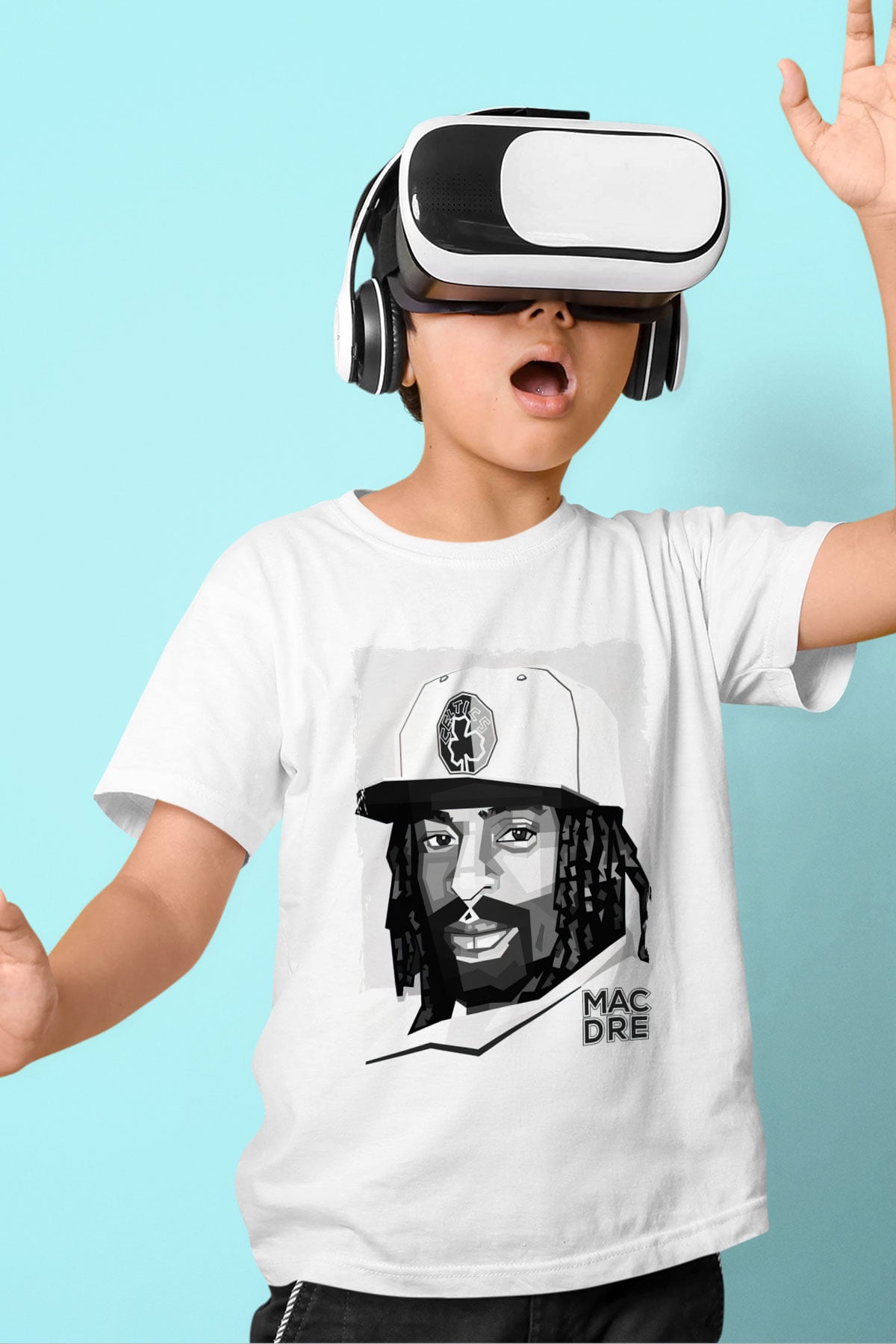 Mac Dre Beyaz Unisex Çocuk Tişört