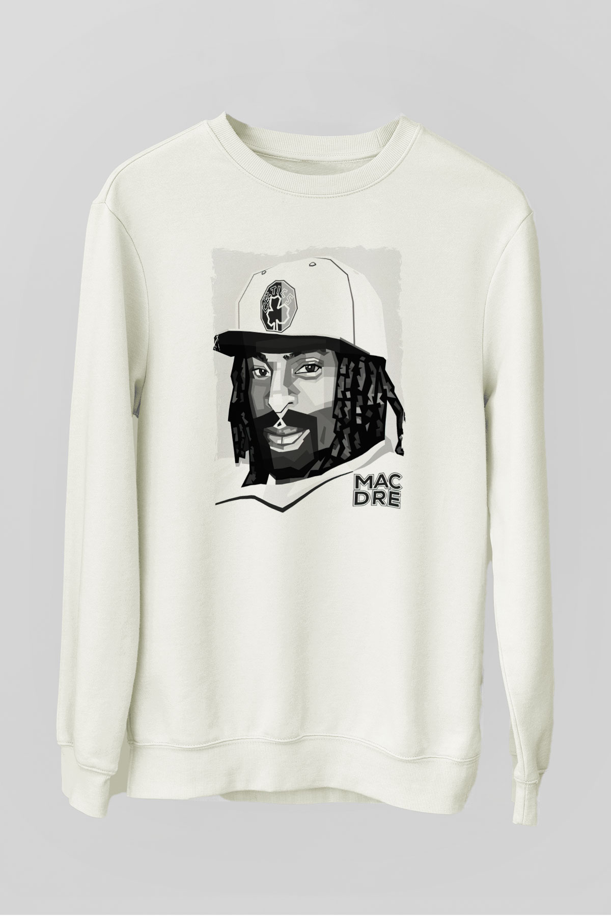 Mac Dre Beyaz Unisex Sweatshirt